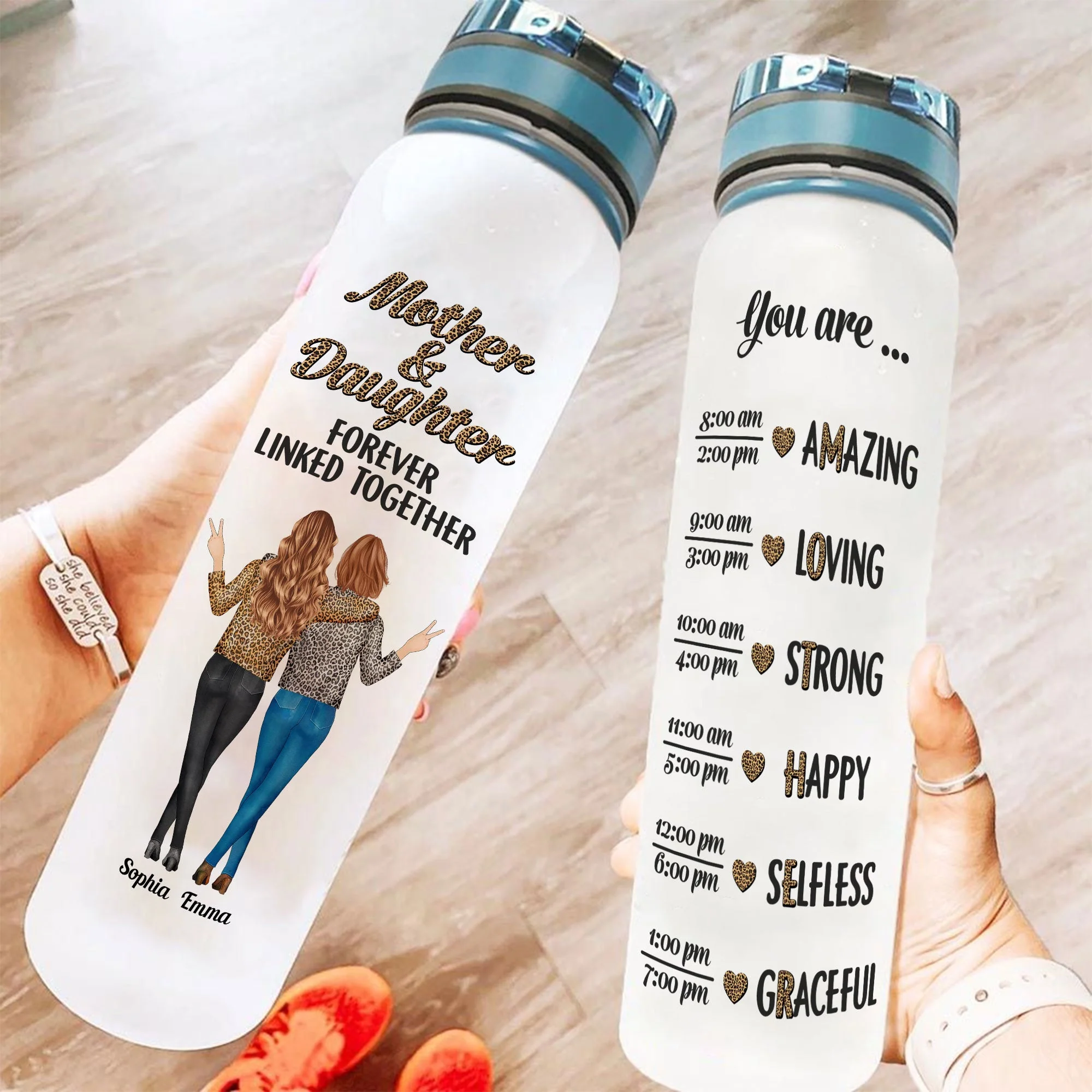 Mother And Daughter - Personalized Water Tracker Bottle - Mother's Day Gift For Mom, Mother - Image 2