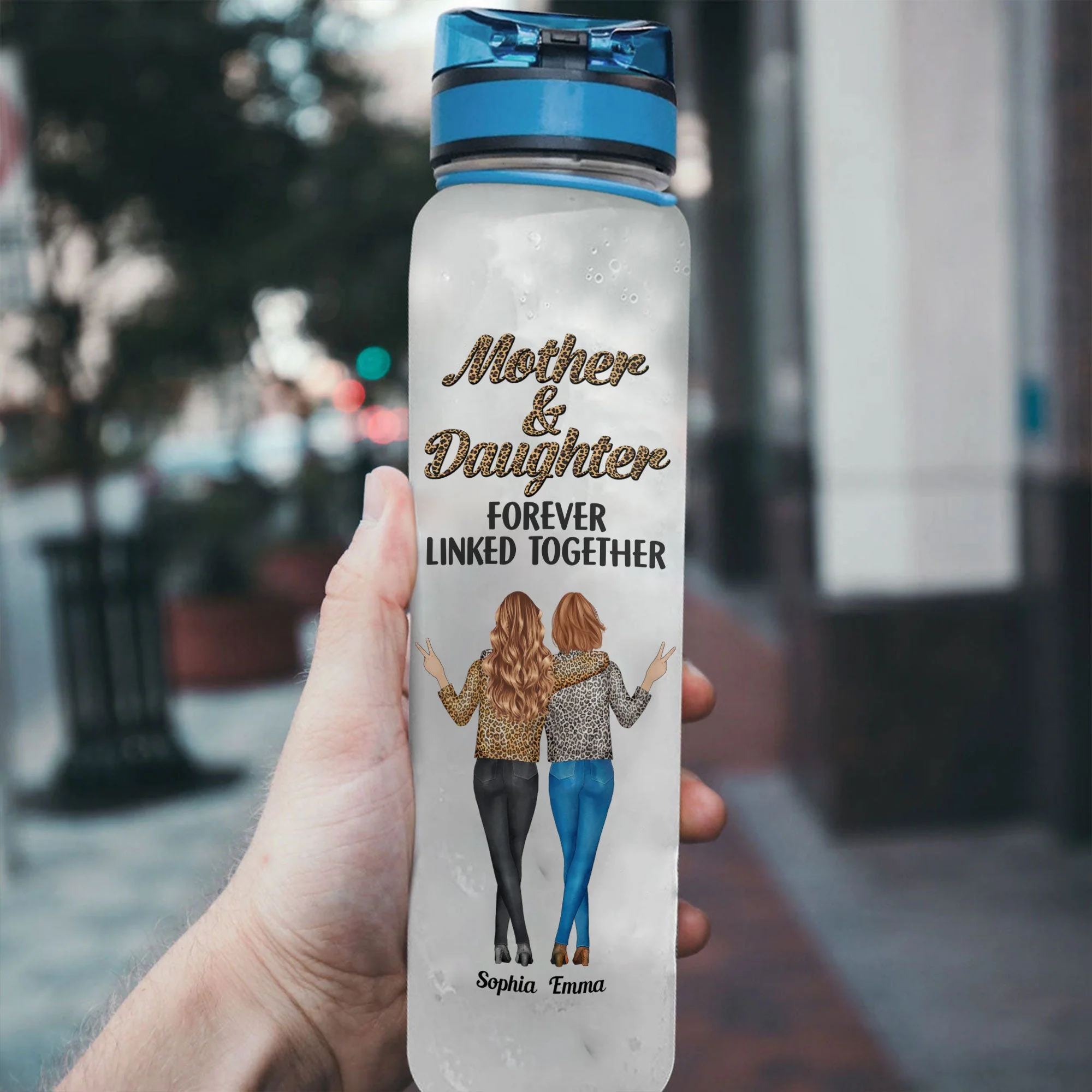 Mother And Daughter - Personalized Water Tracker Bottle - Mother's Day Gift For Mom, Mother - Image 3