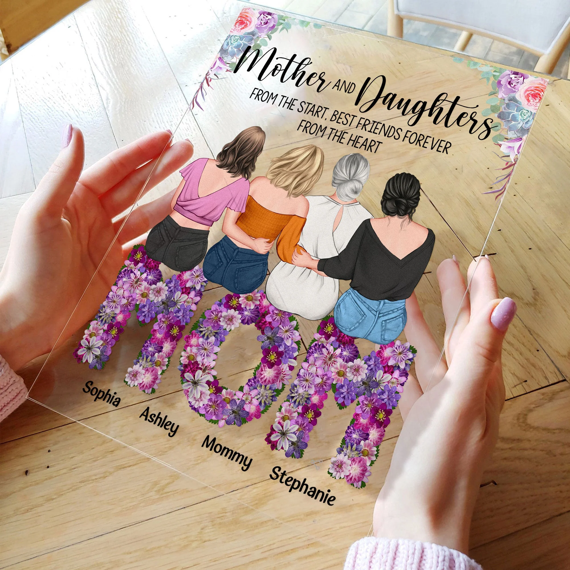 Mother And Daughters - Best Friends Forever From The Heart - Personalized Acrylic Plaque - Mother's Day, Loving, Birthday Gift For Mothers, Mama, Daughter - Image 3