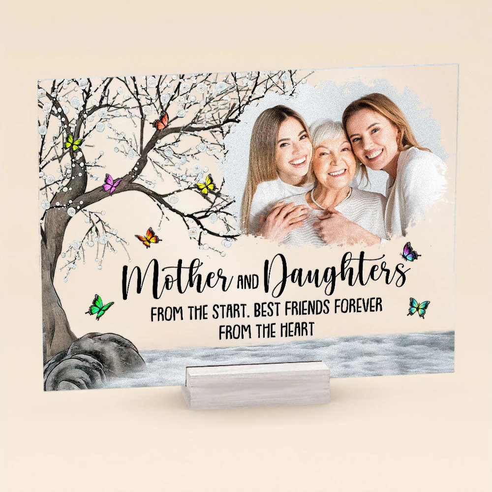 Mother And Daughters Best Friends Forever - Personalized Acrylic Photo Plaque - Image 3