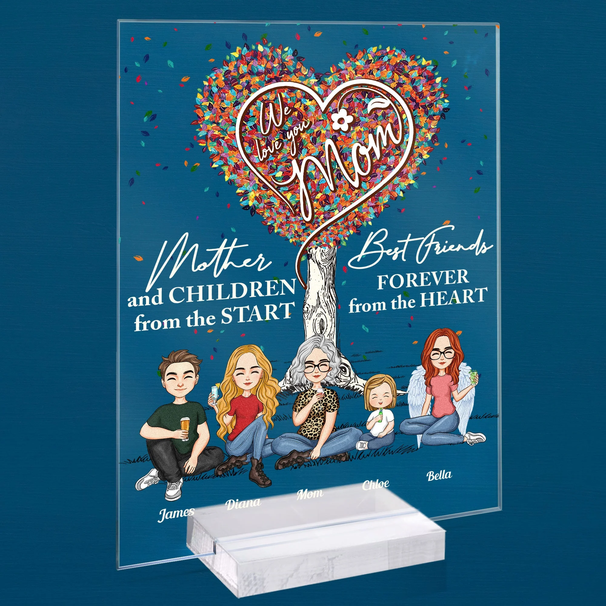 Mother And Daughters Best Friends Forever - Personalized Acrylic Plaque - Mother's Day, Birthday, Loving Gift For Mom, Mum, Grandma, Nana - Image 2