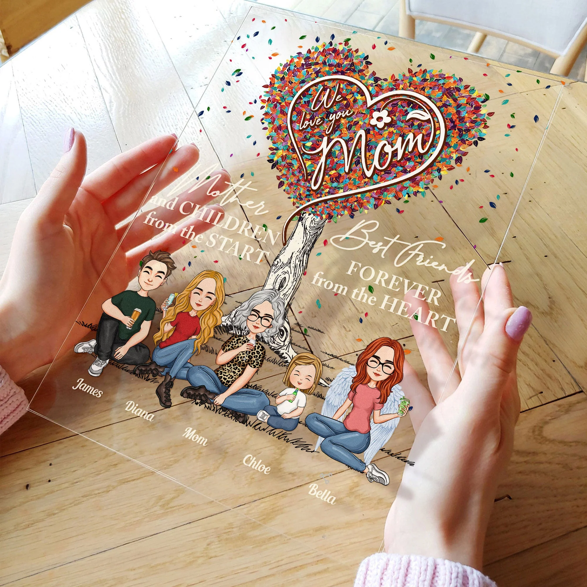 Mother And Daughters Best Friends Forever - Personalized Acrylic Plaque - Mother's Day, Birthday, Loving Gift For Mom, Mum, Grandma, Nana - Image 3