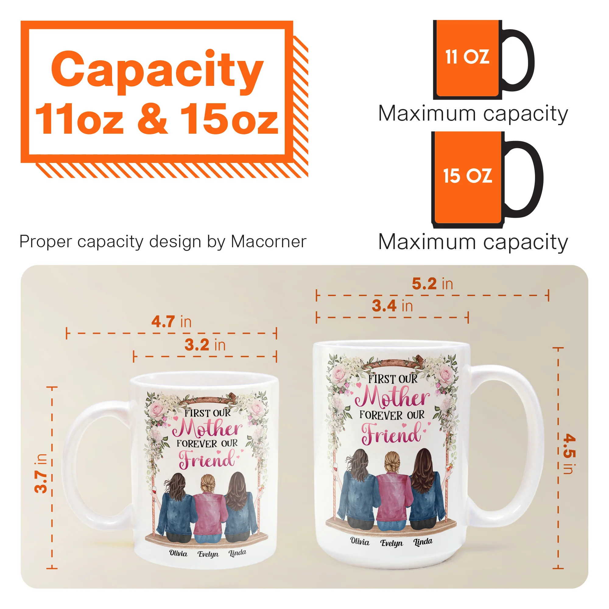 Mother And Daughters Forever - Personalized Mug - Image 6