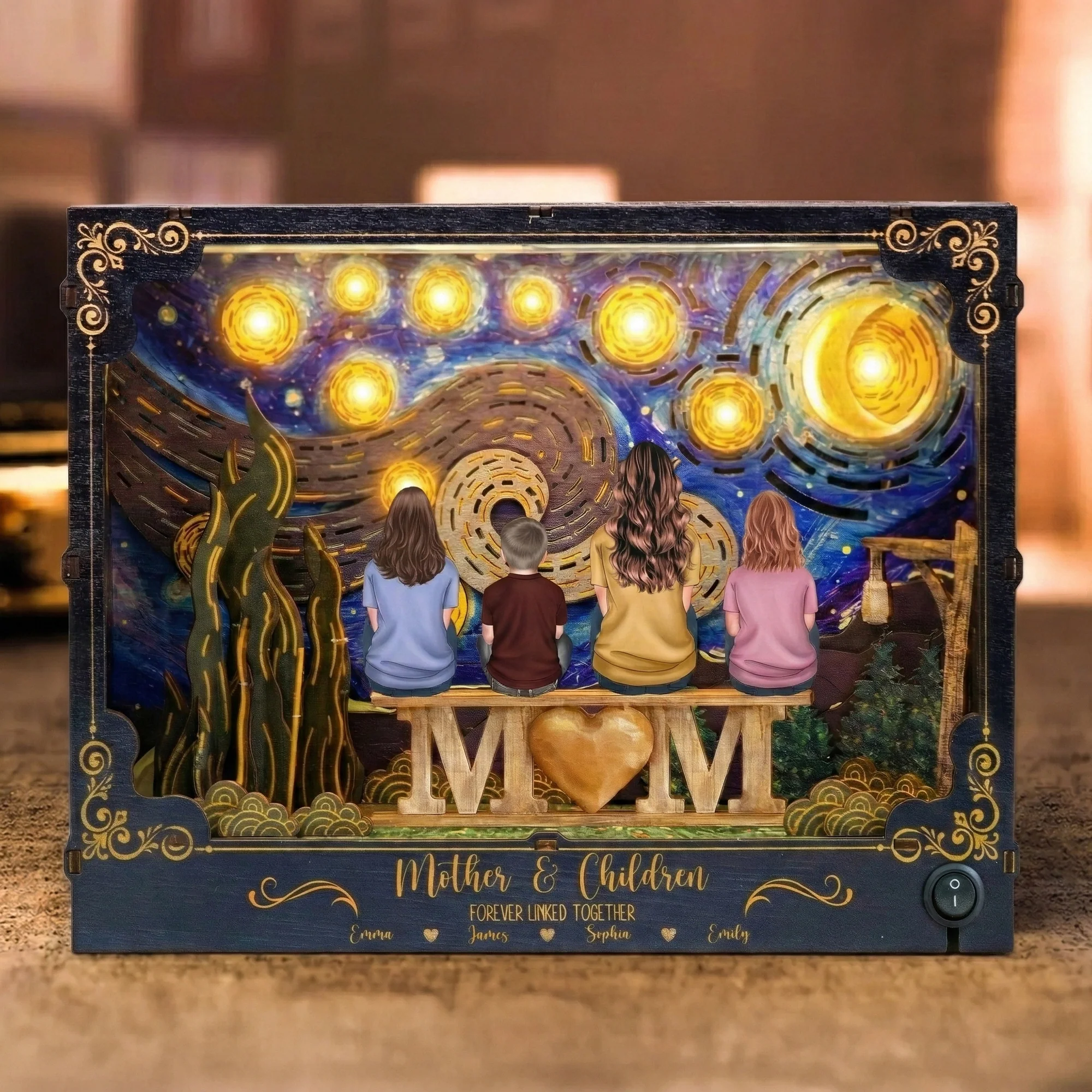 Mother & Children Forever Linked Together Mother's Day Gift - Personalized DIY Book Nook Kit