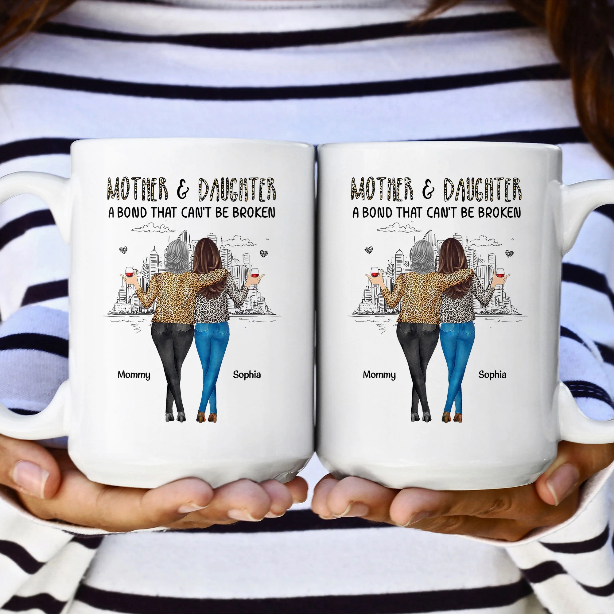 Mother Daughter, A Bond That Can't Be Broken - Personalized Mug - Image 3