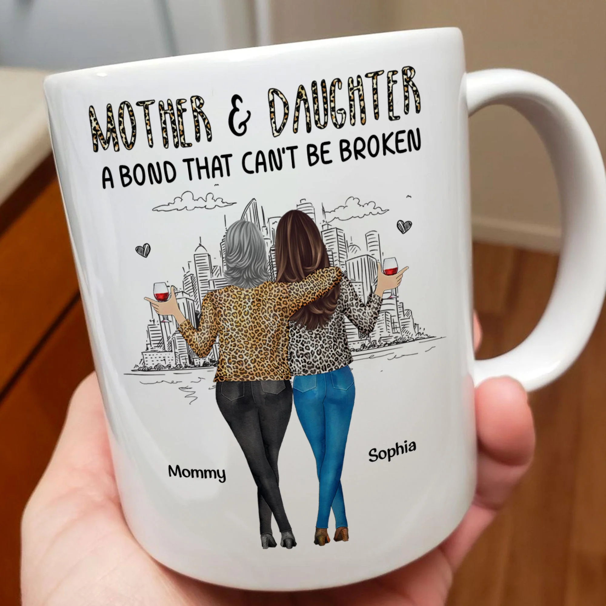 Mother Daughter, A Bond That Can't Be Broken - Personalized Mug - Image 4