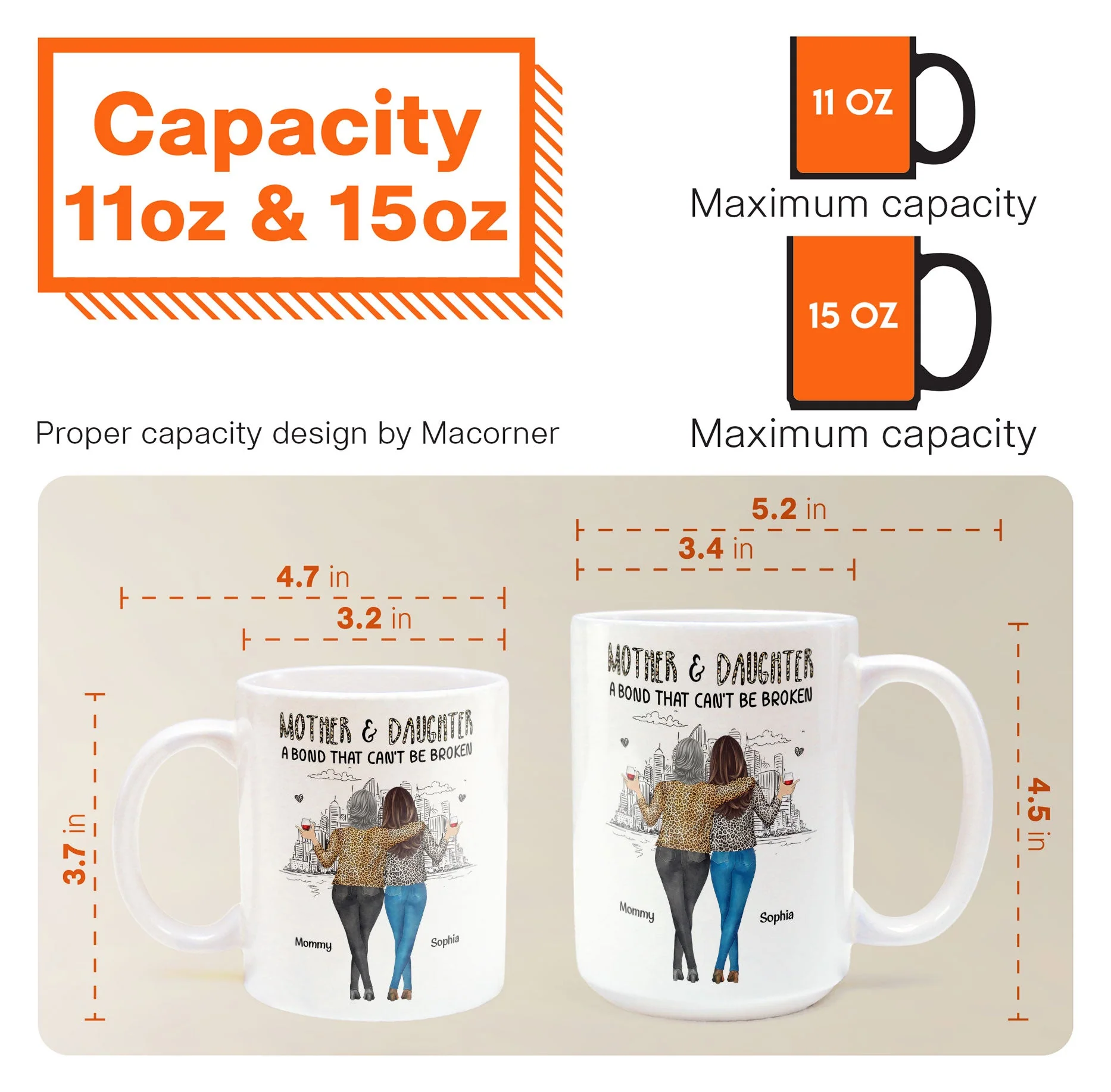 Mother Daughter, A Bond That Can't Be Broken - Personalized Mug - Image 8