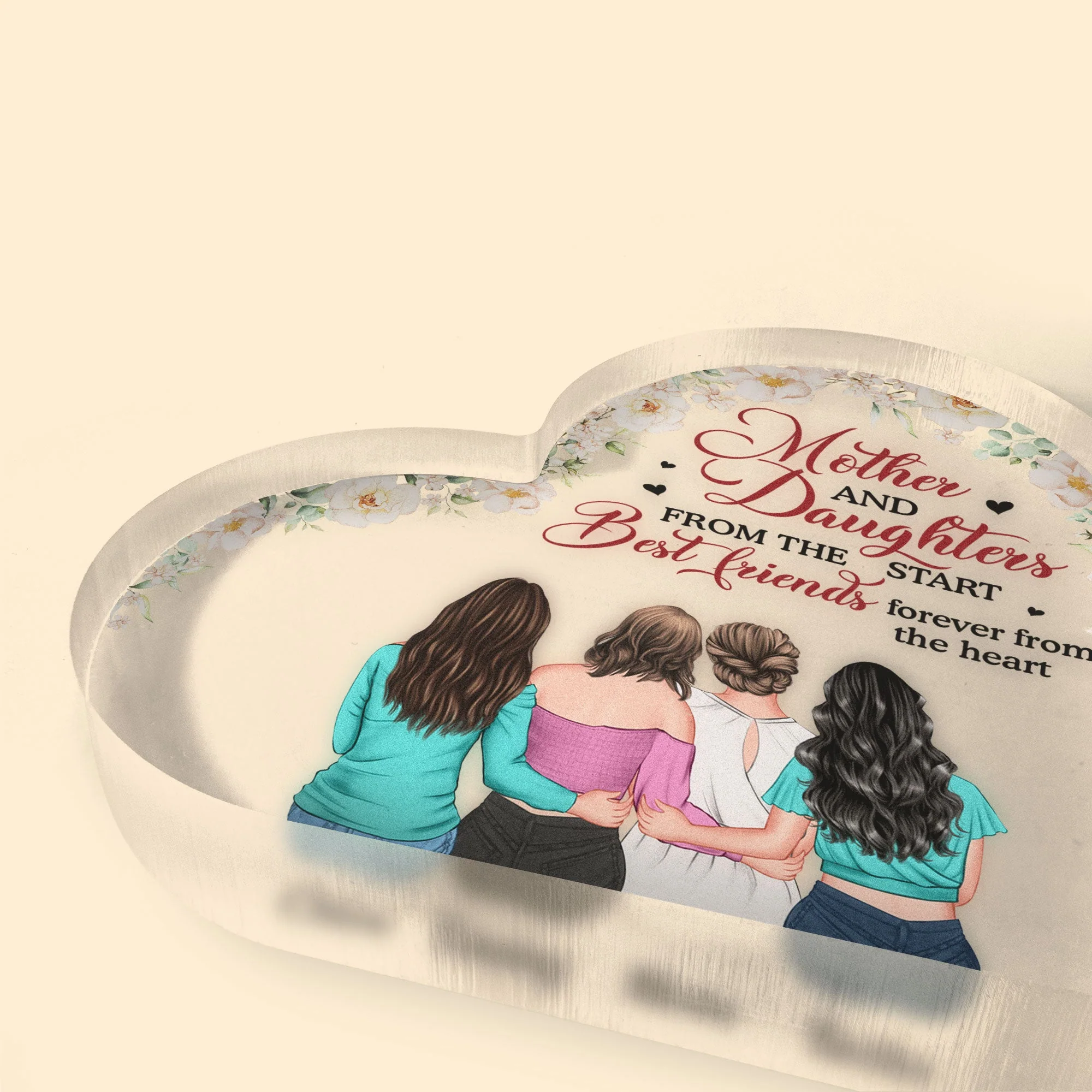 Mother & Daughter - BFF From The Heart- Personalized Heart Shaped Acrylic Plaque - Heartwarming, Mother's Day Gift For Mom, Mama, Mother- From Daughter - Image 3