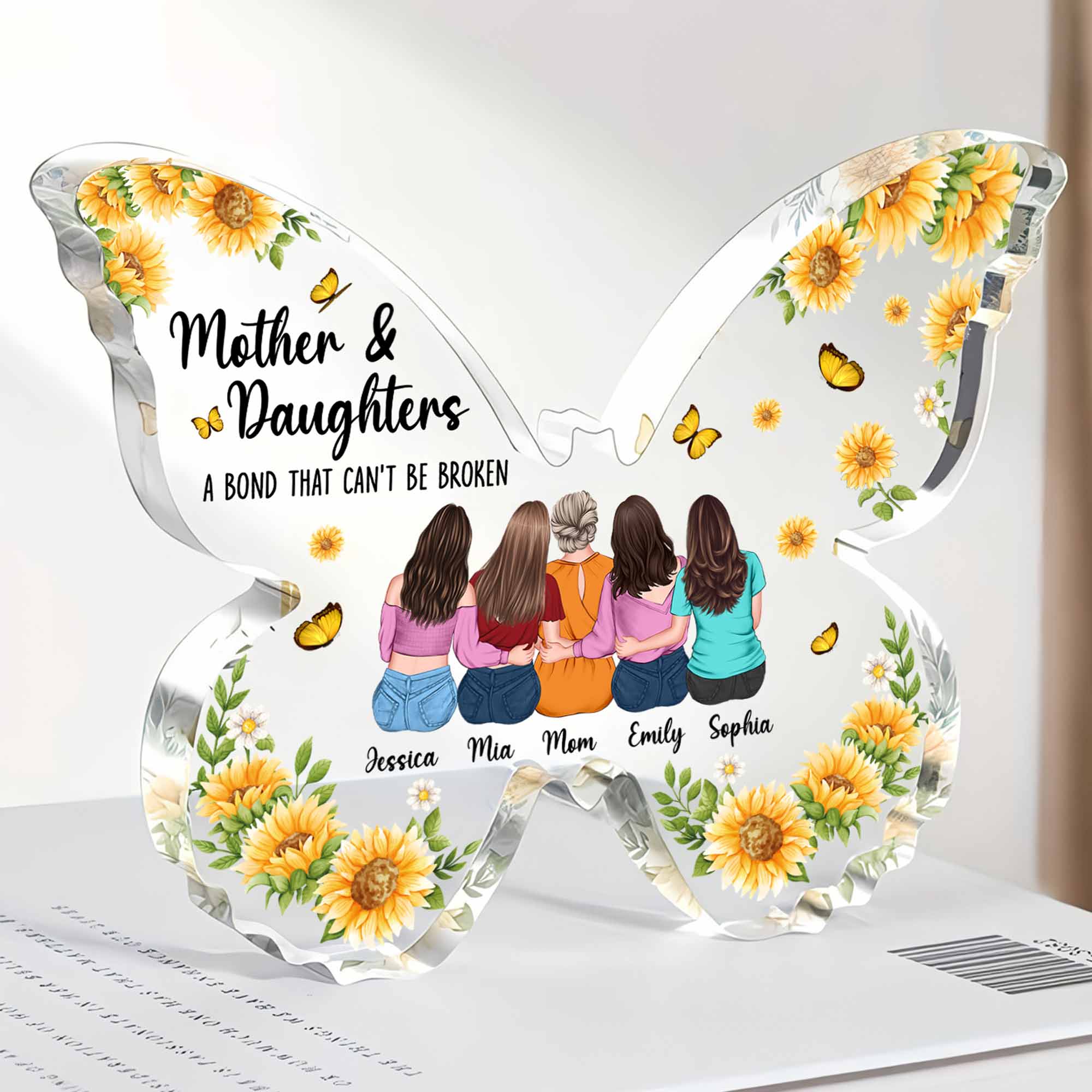 Mother Daughter, Bond That Can't Be Broken - Personalized Acrylic Plaque - Image 3