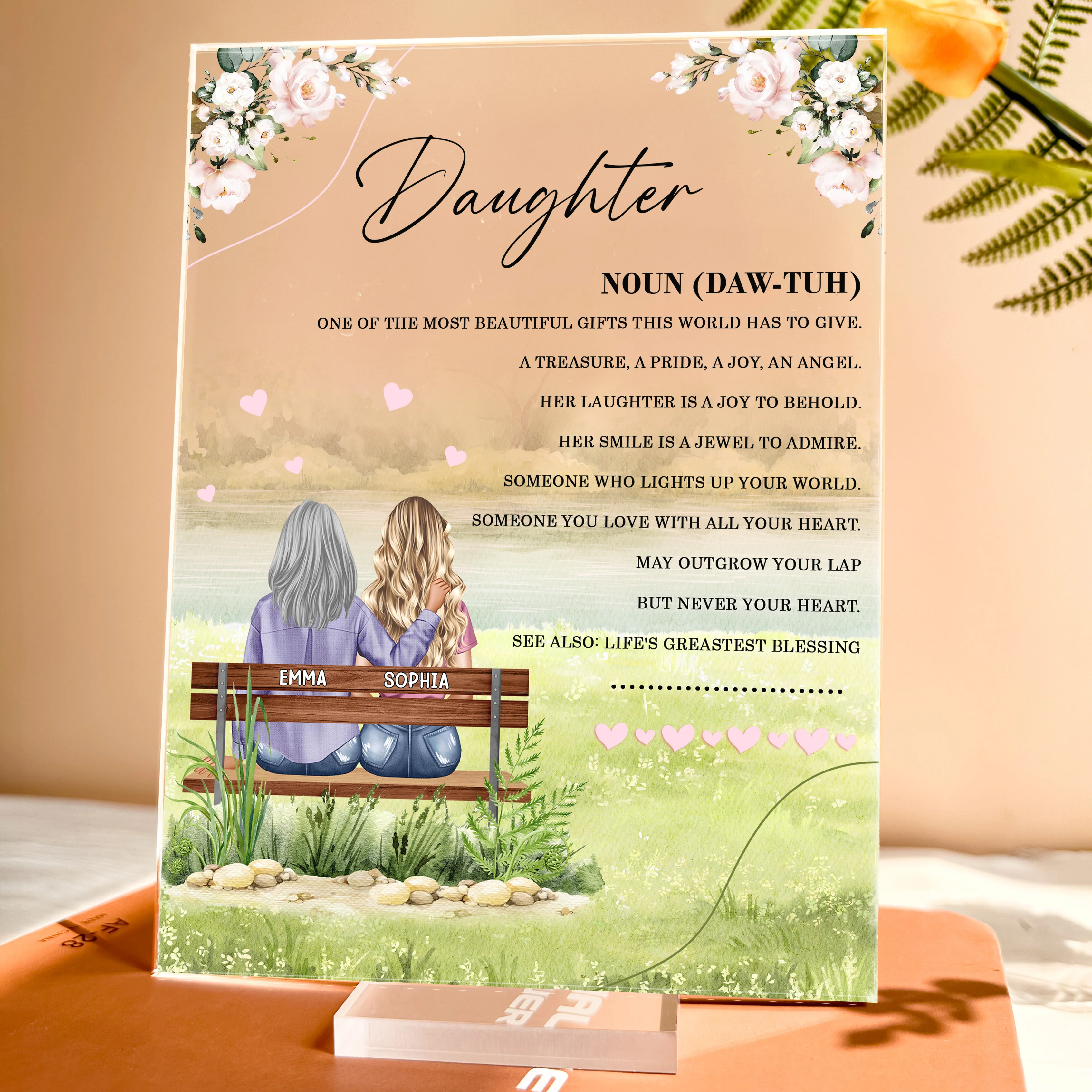 Mother Daughter Meaning Definition - Personalized Acrylic Plaque - Image 3
