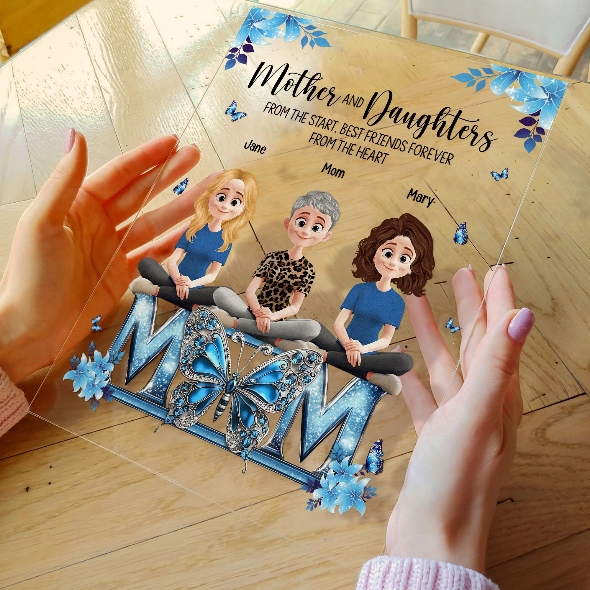Mother & Daughters BFF Forever Gifts For Mom New Version - Personalized Acrylic Plaque - Image 3