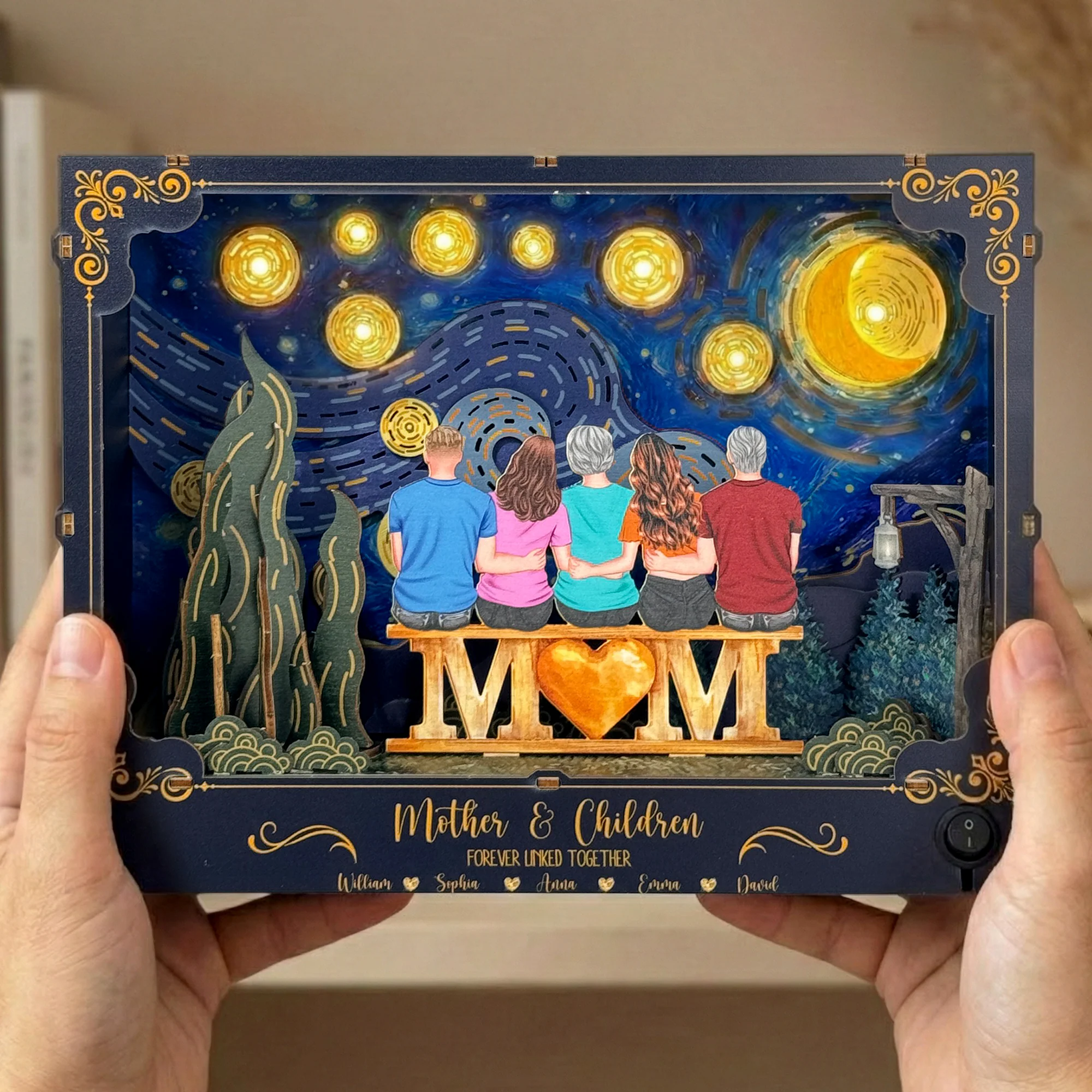 Mother & Daughters Forever Linked Together Mother's Day Gift - Personalized DIY Book Nook Kit - Image 3