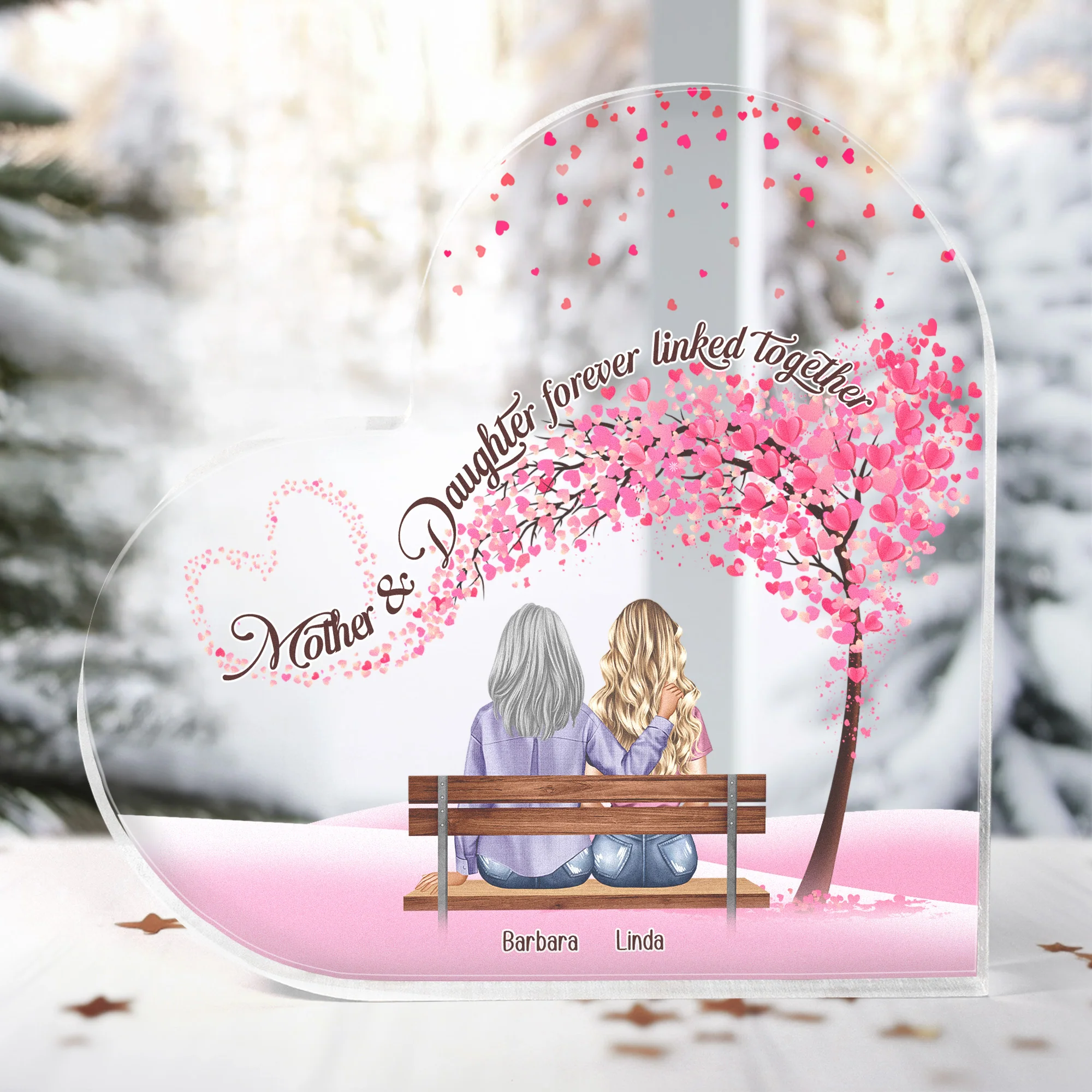 Mother Daughters Forever Linked Together - Personalized Acrylic Plaque - Image 2