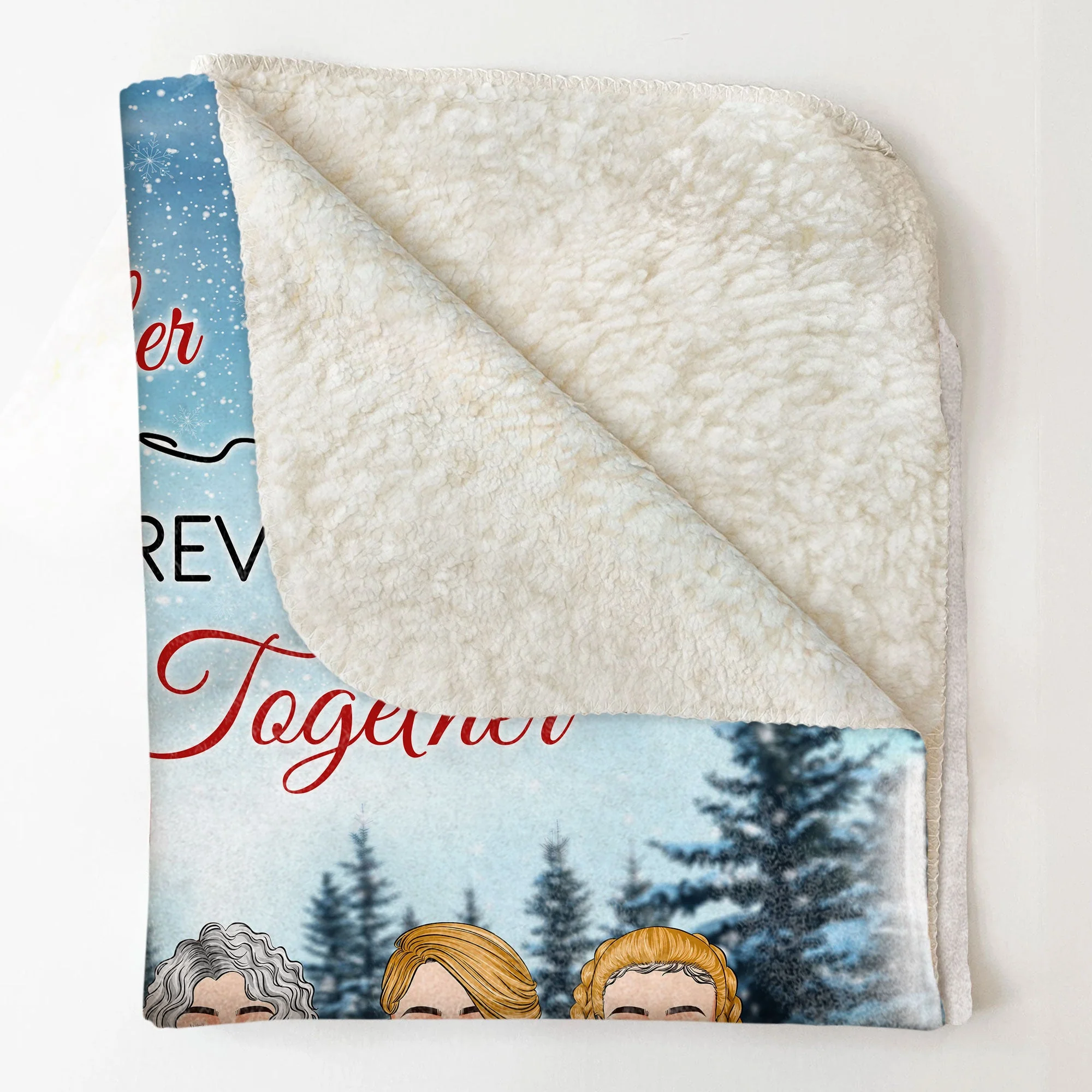 Mother & Daughters Forever Linked Together - Personalized Blanket - Image 6