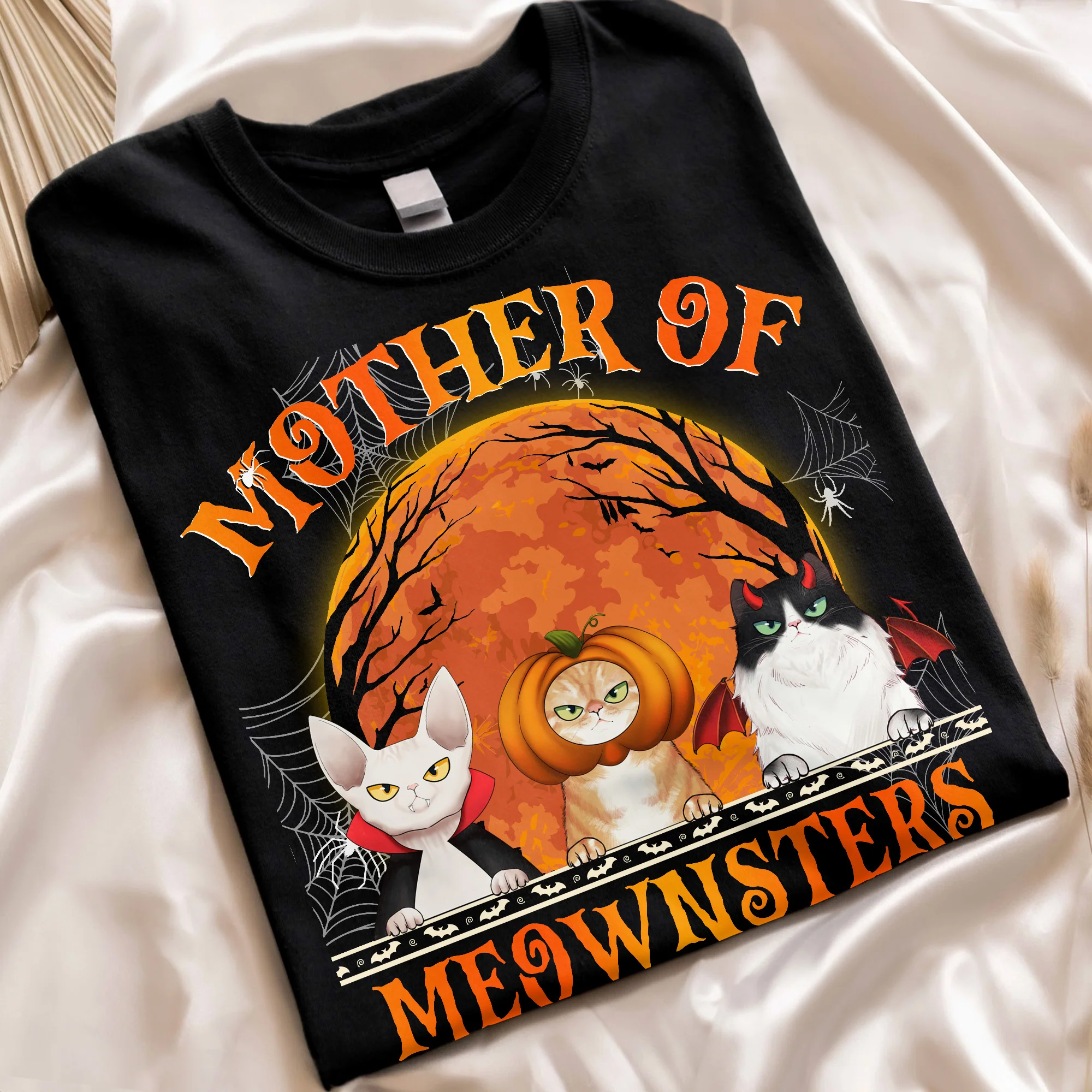 Mother Of Meownsters Halloween - Personalized Shirt - Image 4