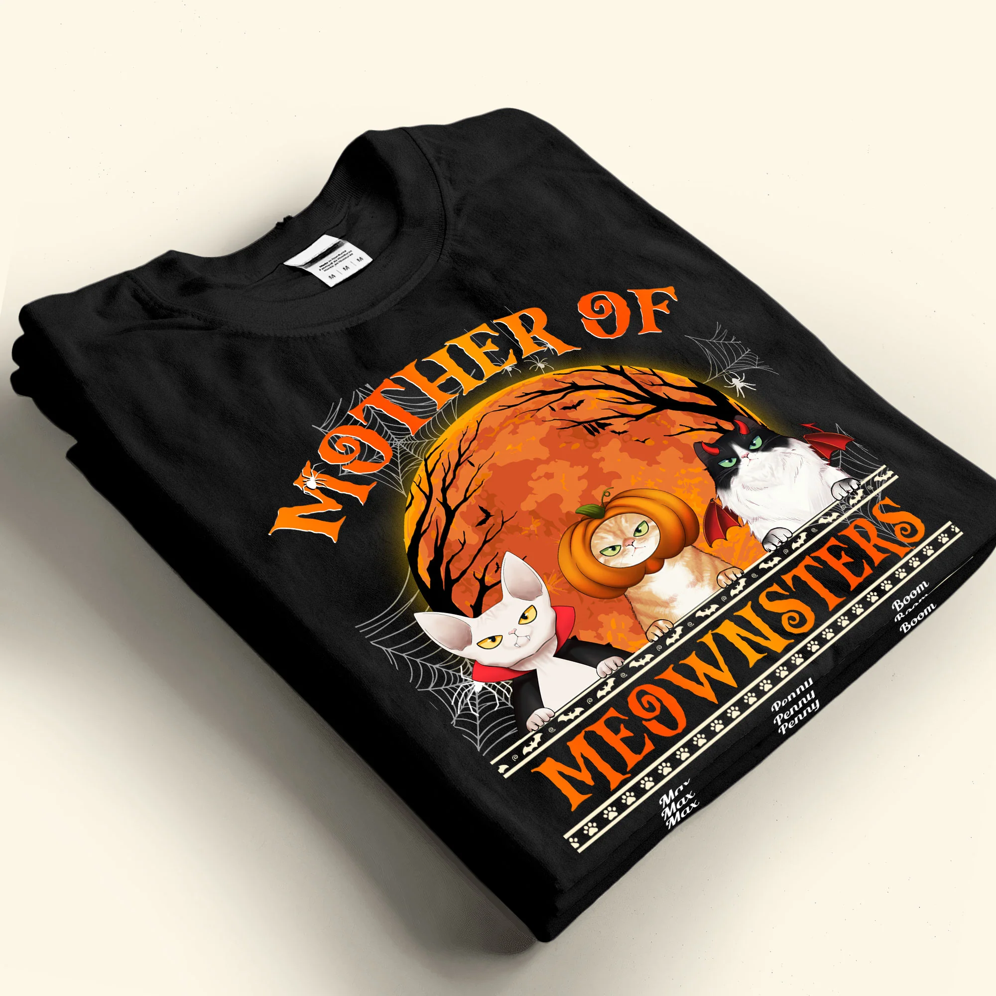 Mother Of Meownsters Halloween - Personalized Shirt - Image 7