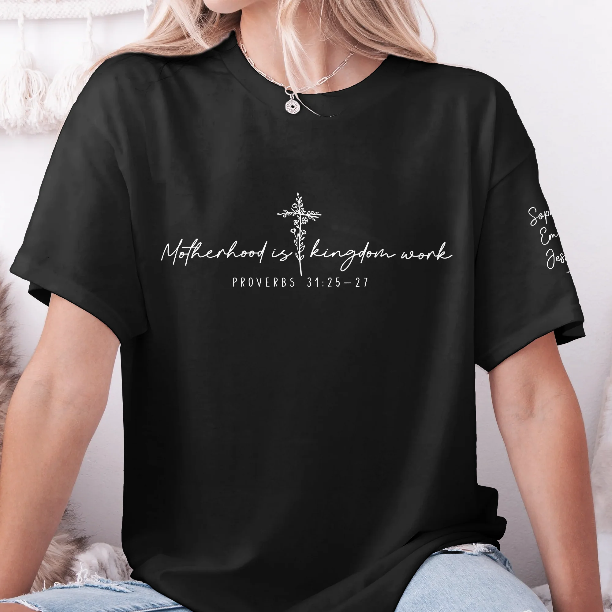 Motherhood Is Kingdom Work - Personalized Shirt - Image 3
