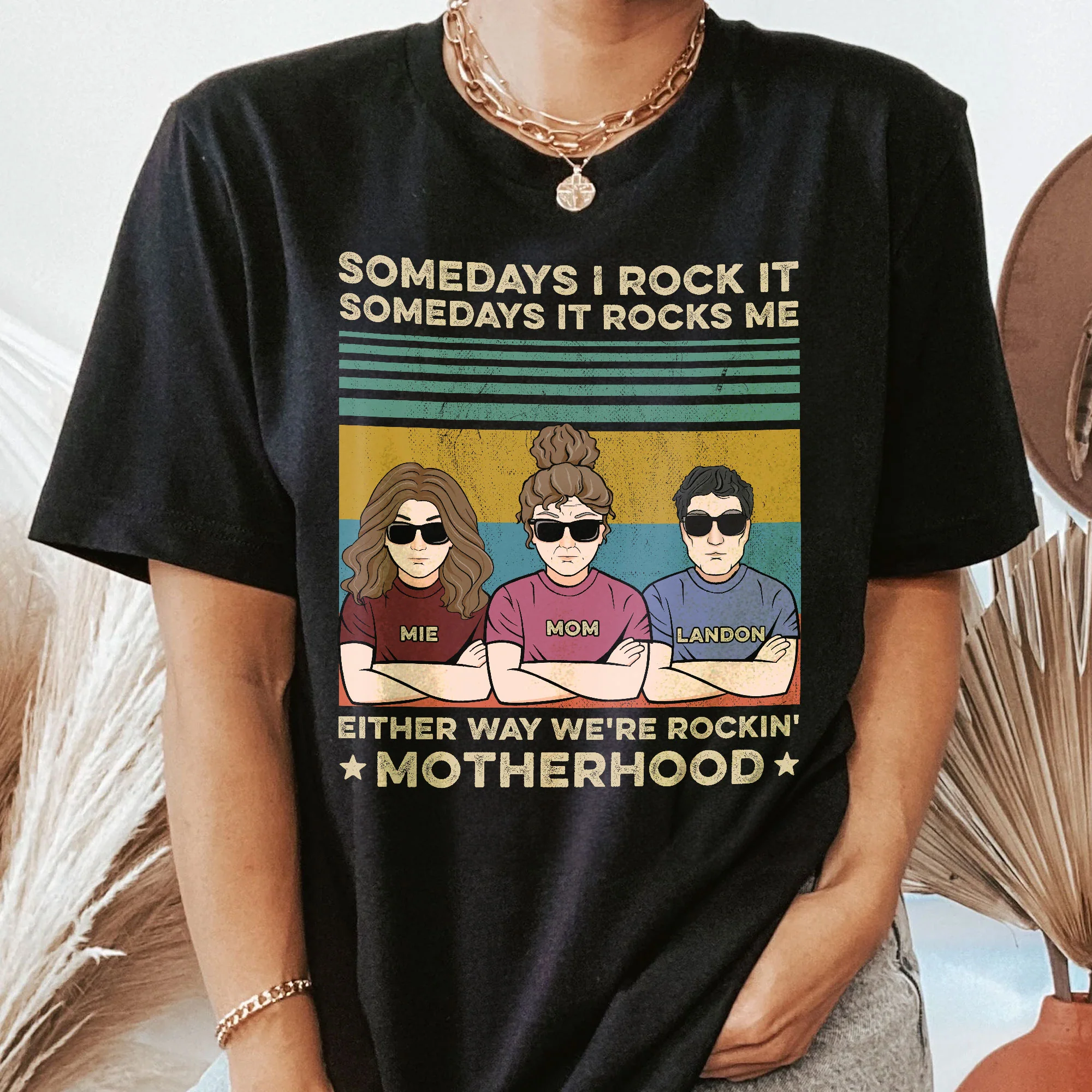 Motherhood Rockin' - Funny Shirt For Mom - Personalized Shirt - Image 2