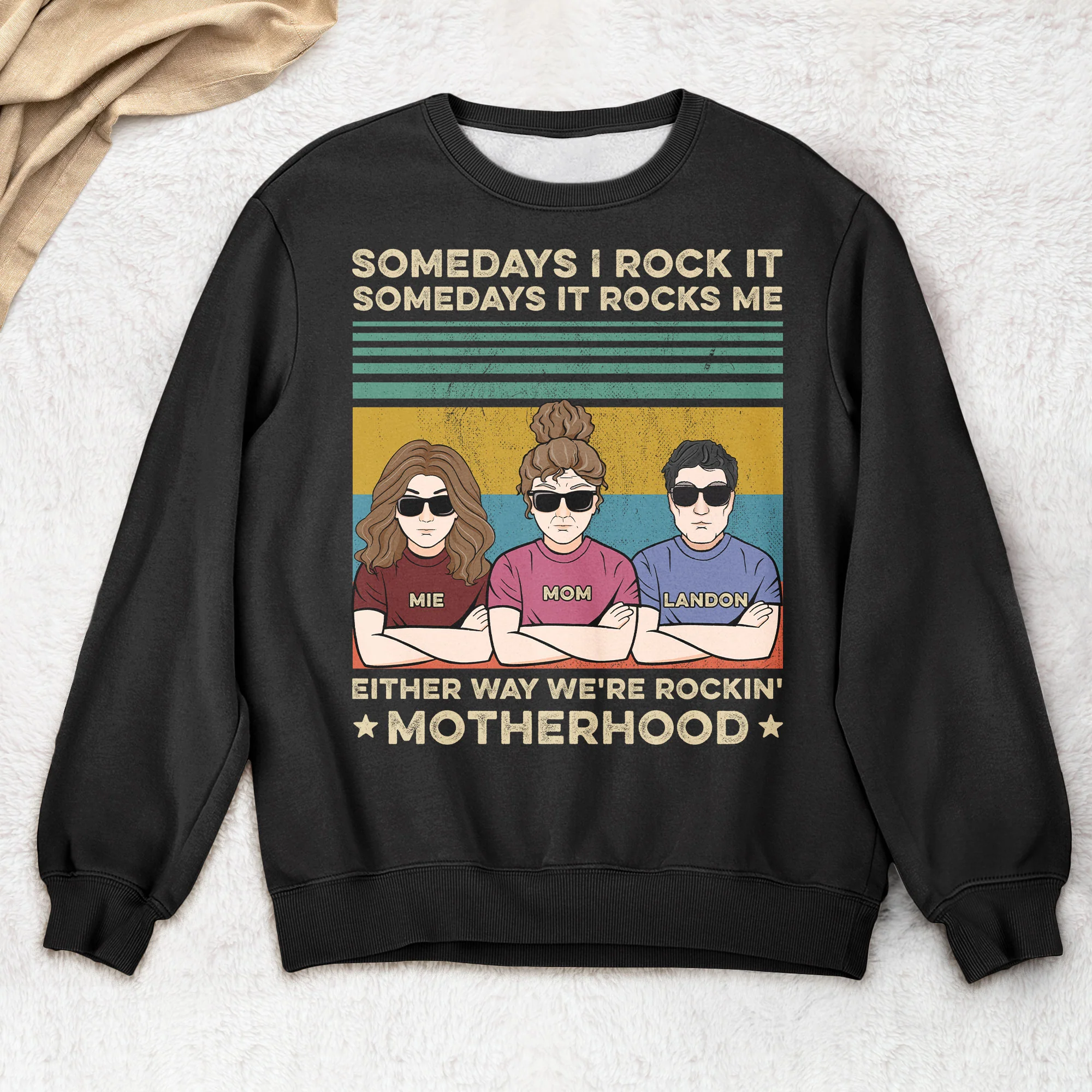 Motherhood Rockin' - Funny Shirt For Mom - Personalized Shirt - Image 3