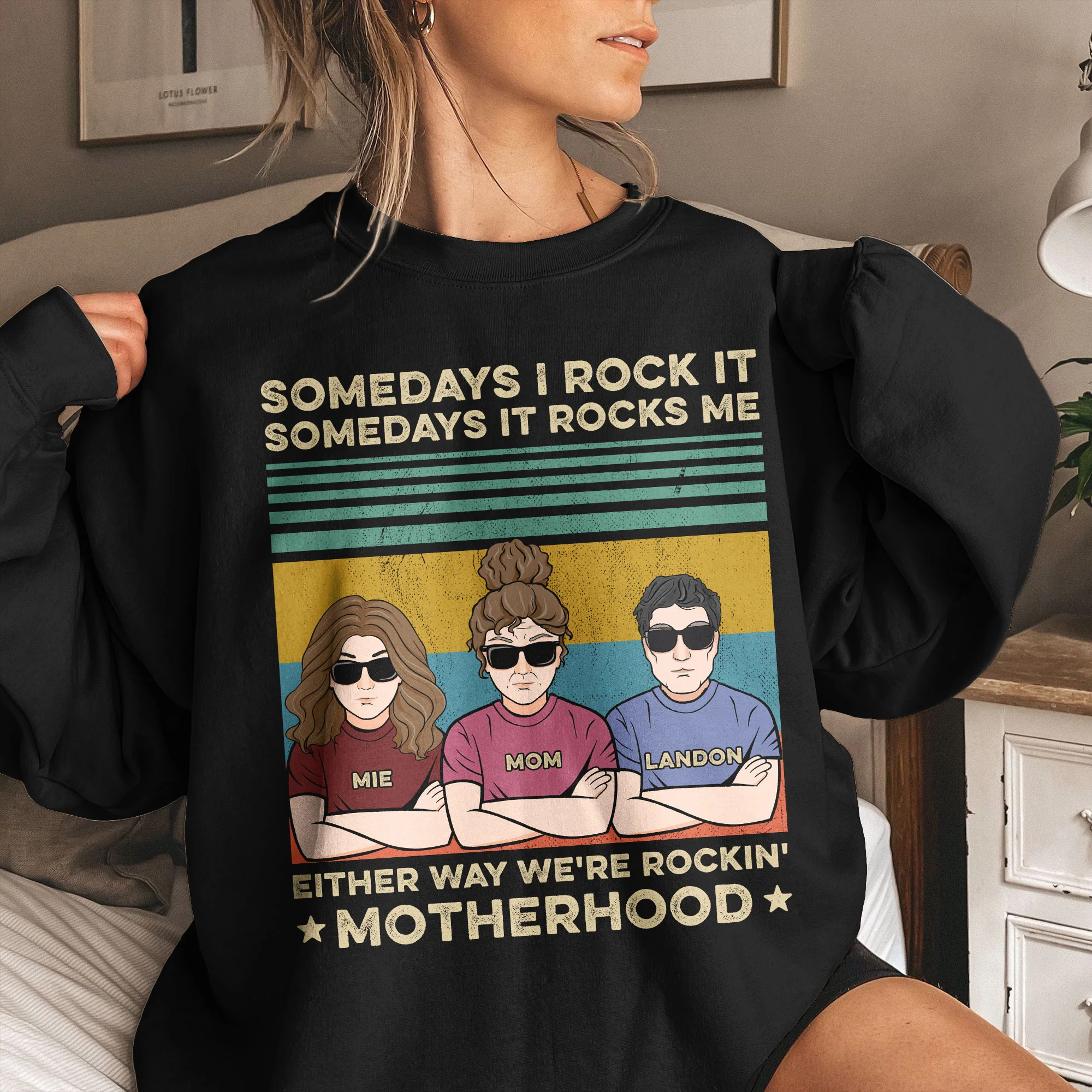 Motherhood Rockin' - Funny Shirt For Mom - Personalized Shirt - Image 4