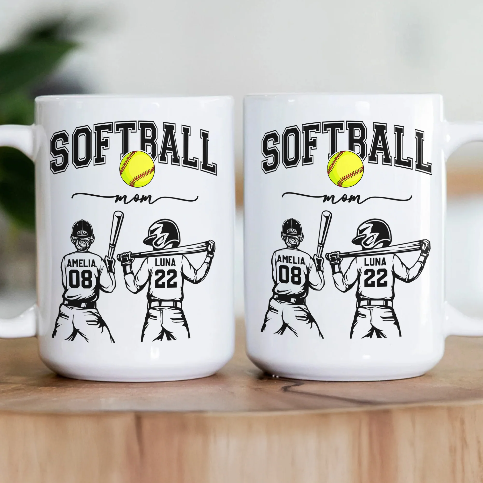 Mother's Day Gifts, Custom Softball Mom, Grandma - Personalized Mug - Image 3