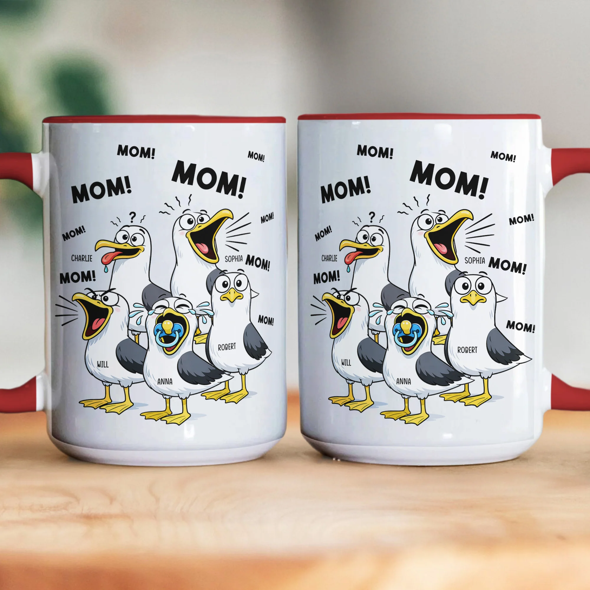 Mother's Day Gifts, Funny Mommy Mug - Mom Mom Mom Seagull - Personalized Mug - Image 7