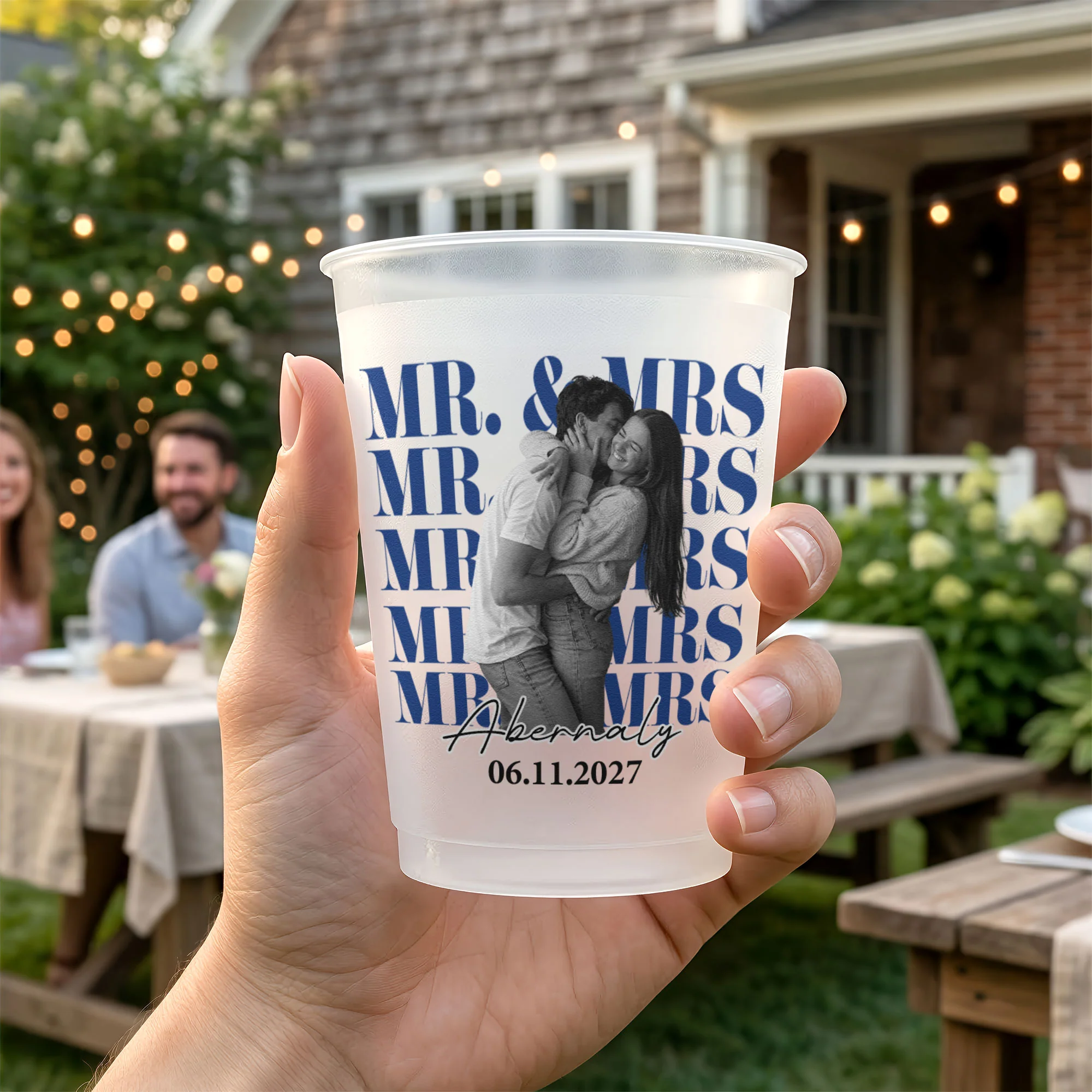Mr. & Mrs, Wedding Cups, Frosted Cups, Wedding Toast Cups - Personalized Cups - Image 4