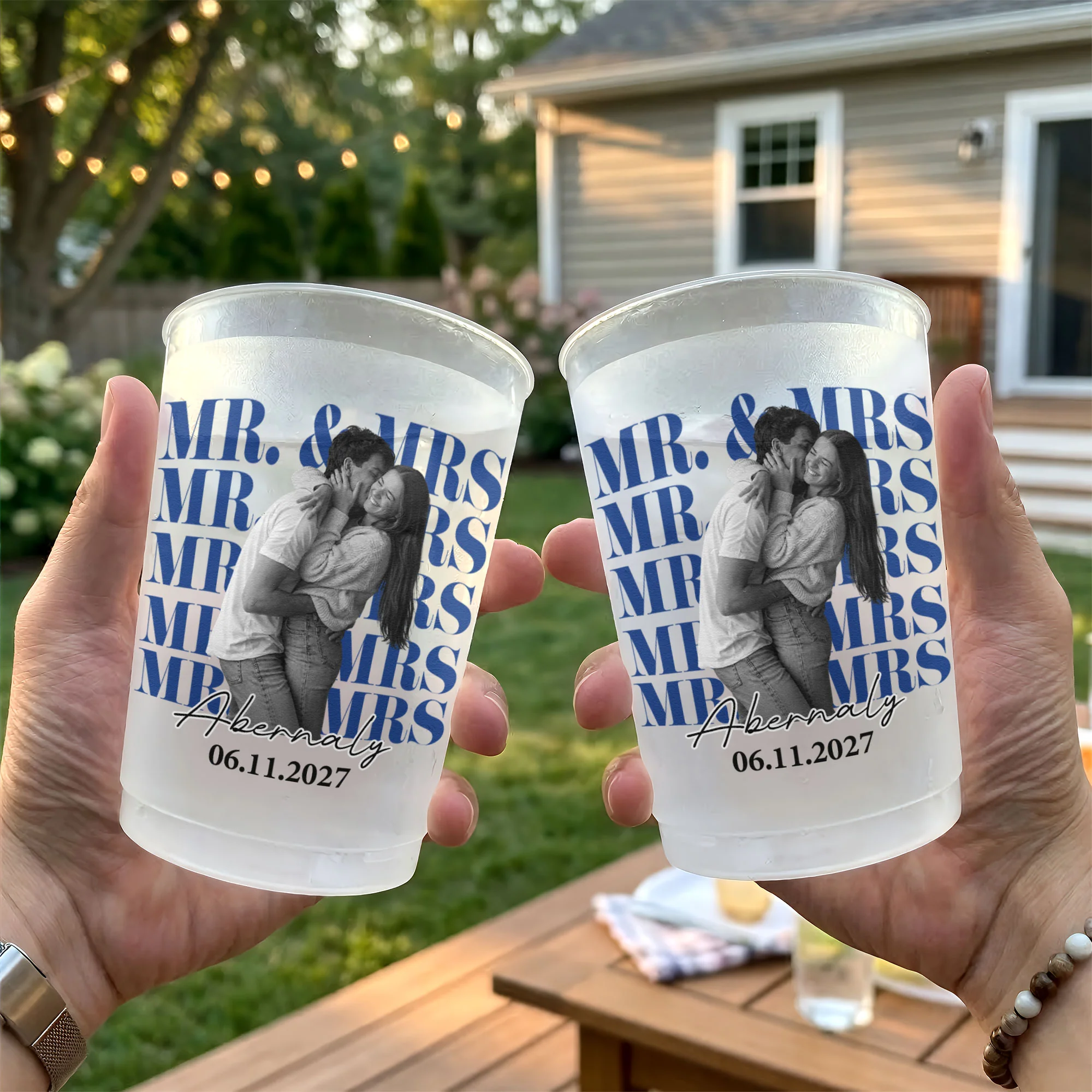 Mr. & Mrs, Wedding Cups, Frosted Cups, Wedding Toast Cups - Personalized Cups - Image 5