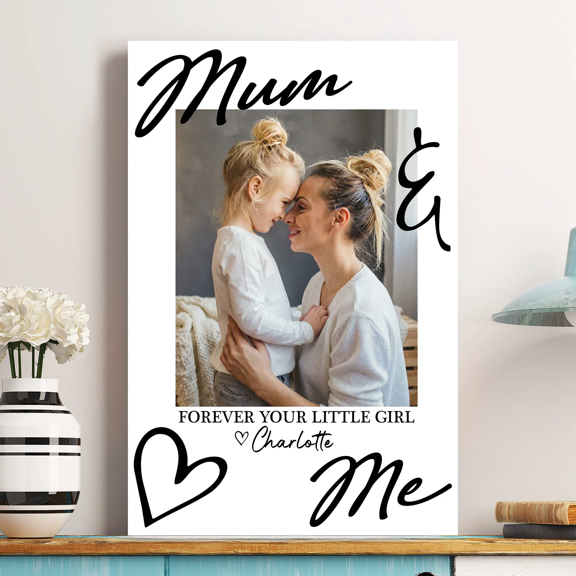 Mummy & Me Forever Your Little Girl Mother's Day Gift - Personalized Photo Poster - Image 2