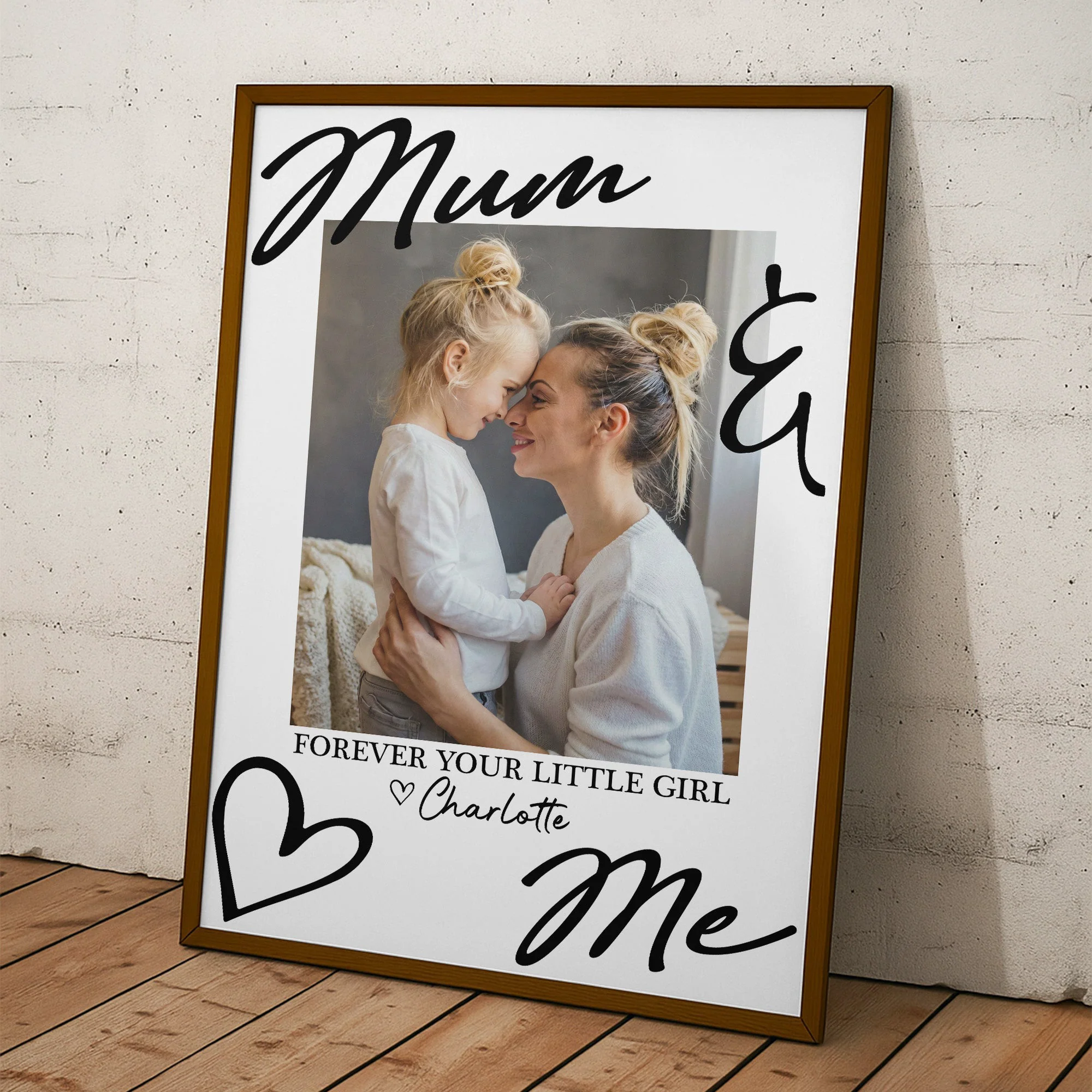 Mummy & Me Forever Your Little Girl Mother's Day Gift - Personalized Photo Poster - Image 5