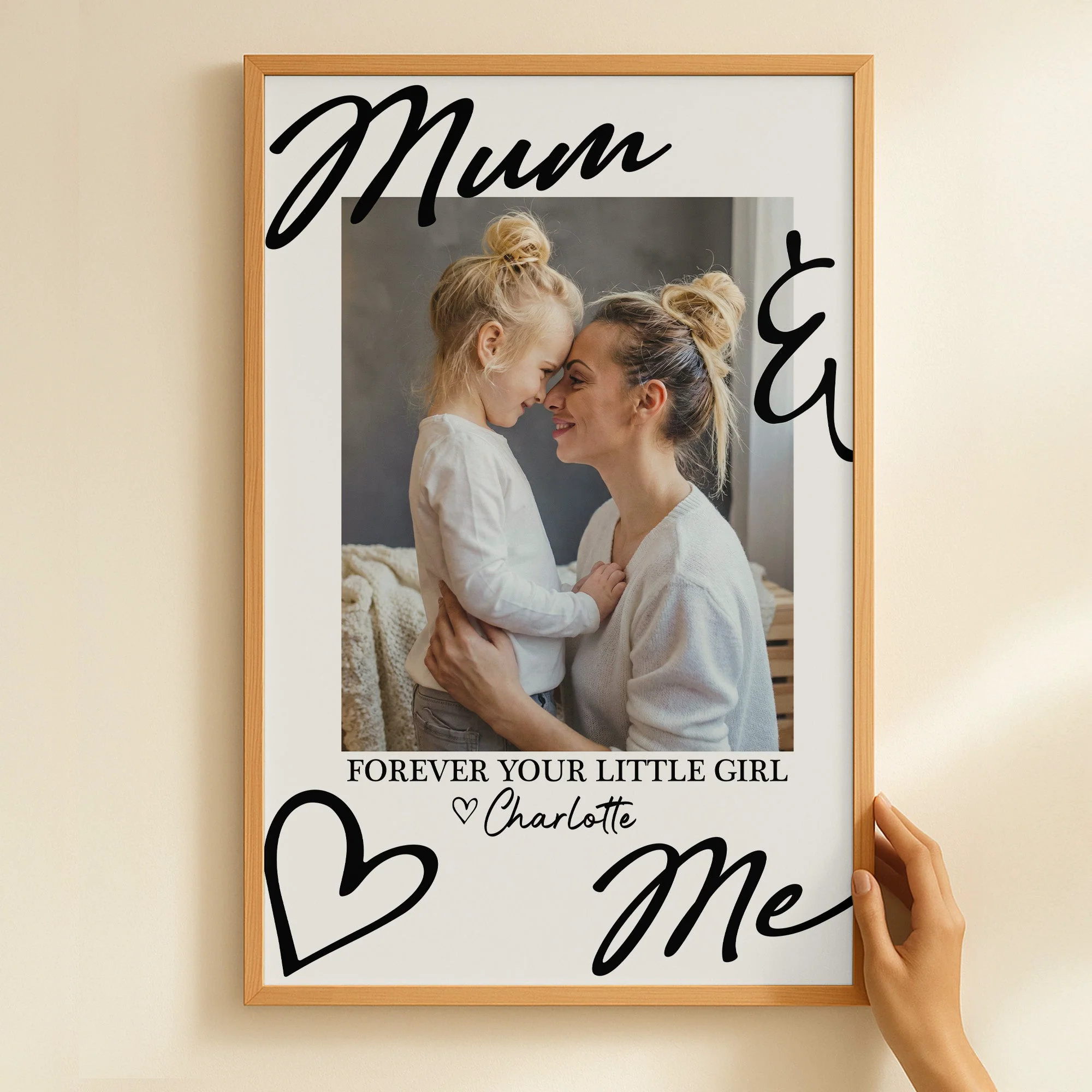 Mummy & Me Forever Your Little Girl Mother's Day Gift - Personalized Photo Poster - Image 6
