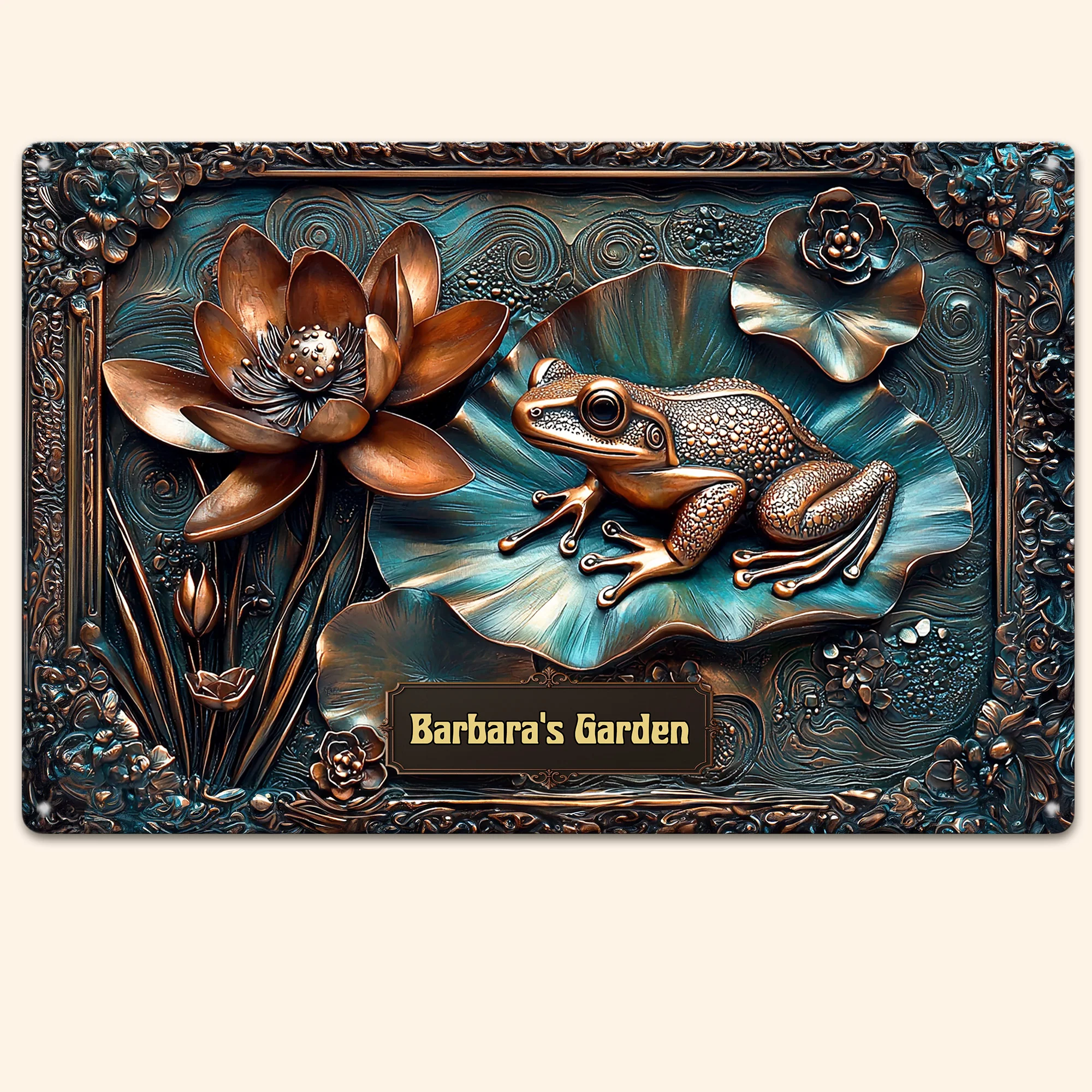 My Beautiful Garden Stunning Lily Pond - Personalized Metal Sign - Image 2