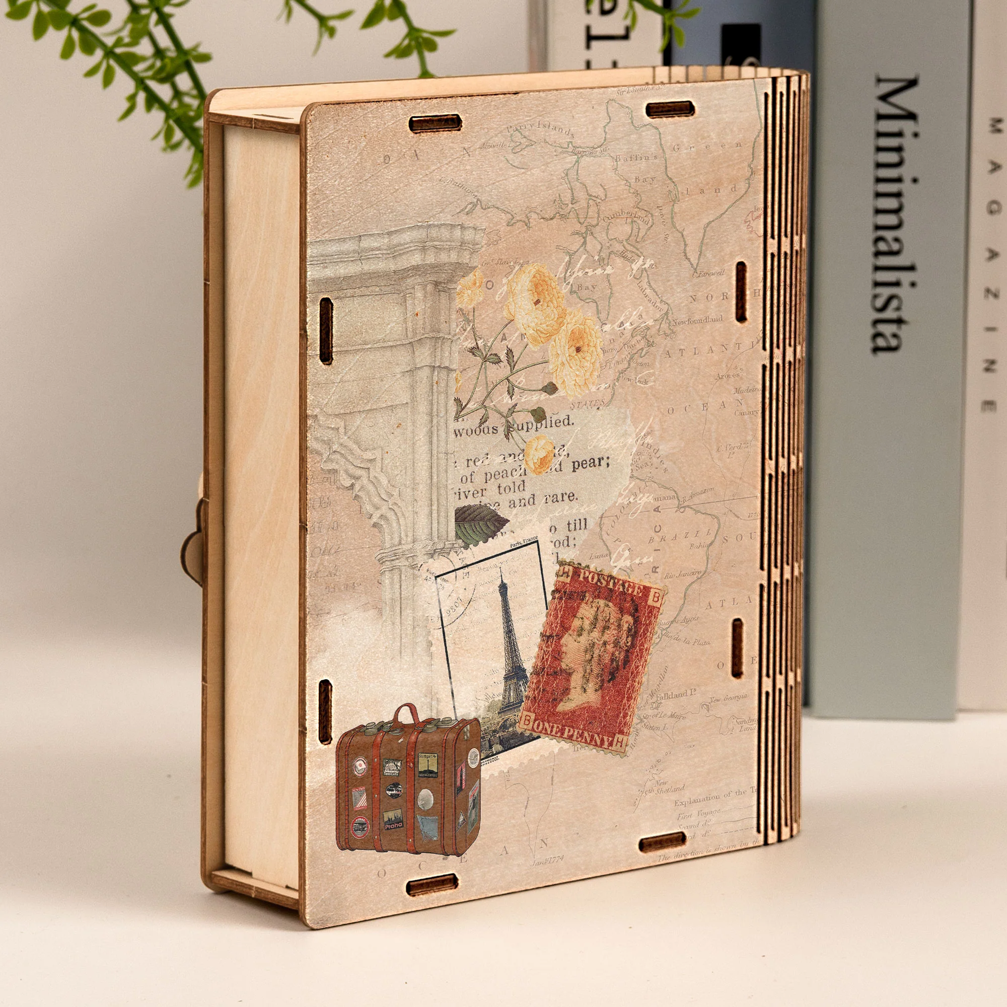 My Box Of Travel Memories - Personalized Wooden Book Box - Image 7