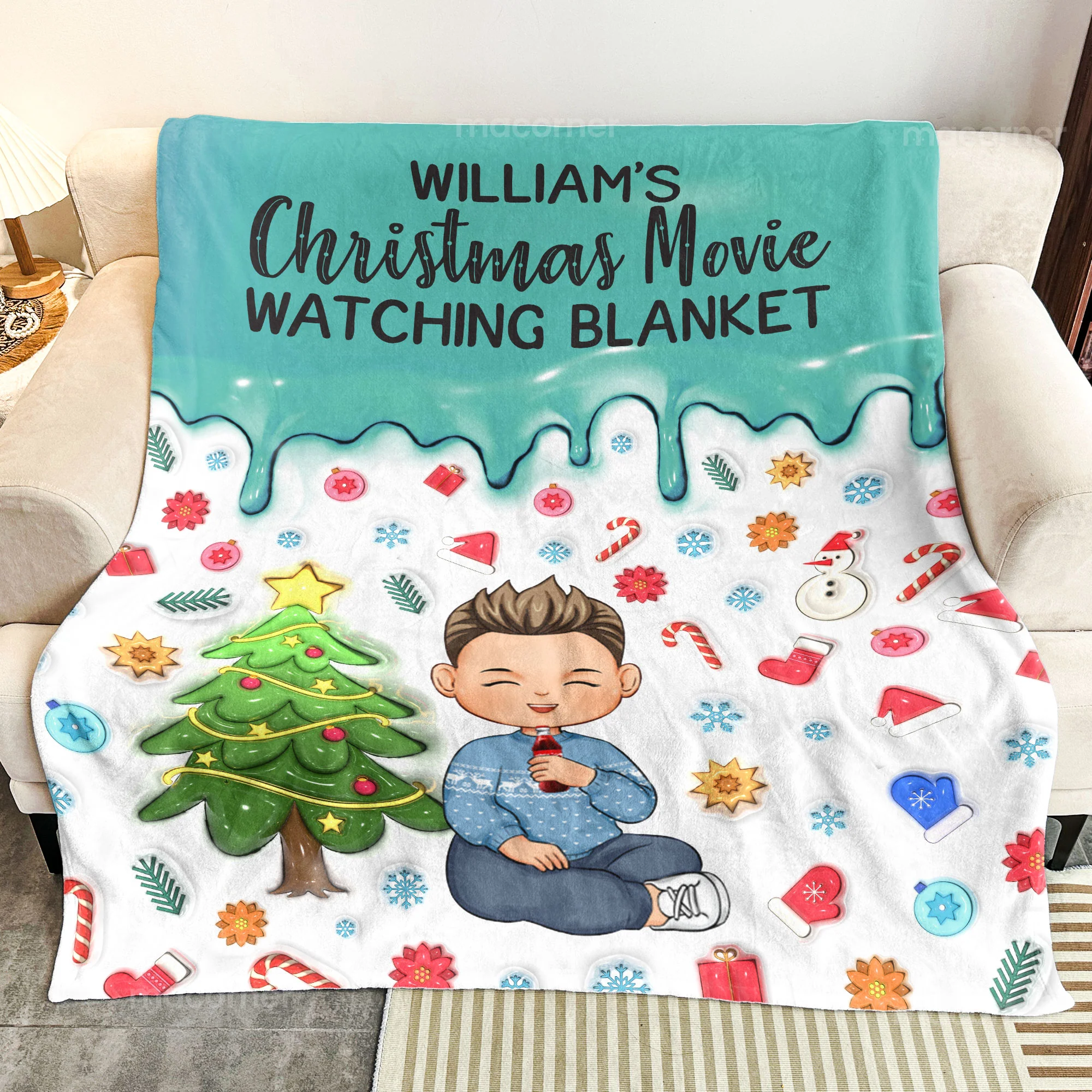 My Christmas Movie Watching Blanket - Gifts For Kids, Family, Friends - Personalized Blanket - Image 3