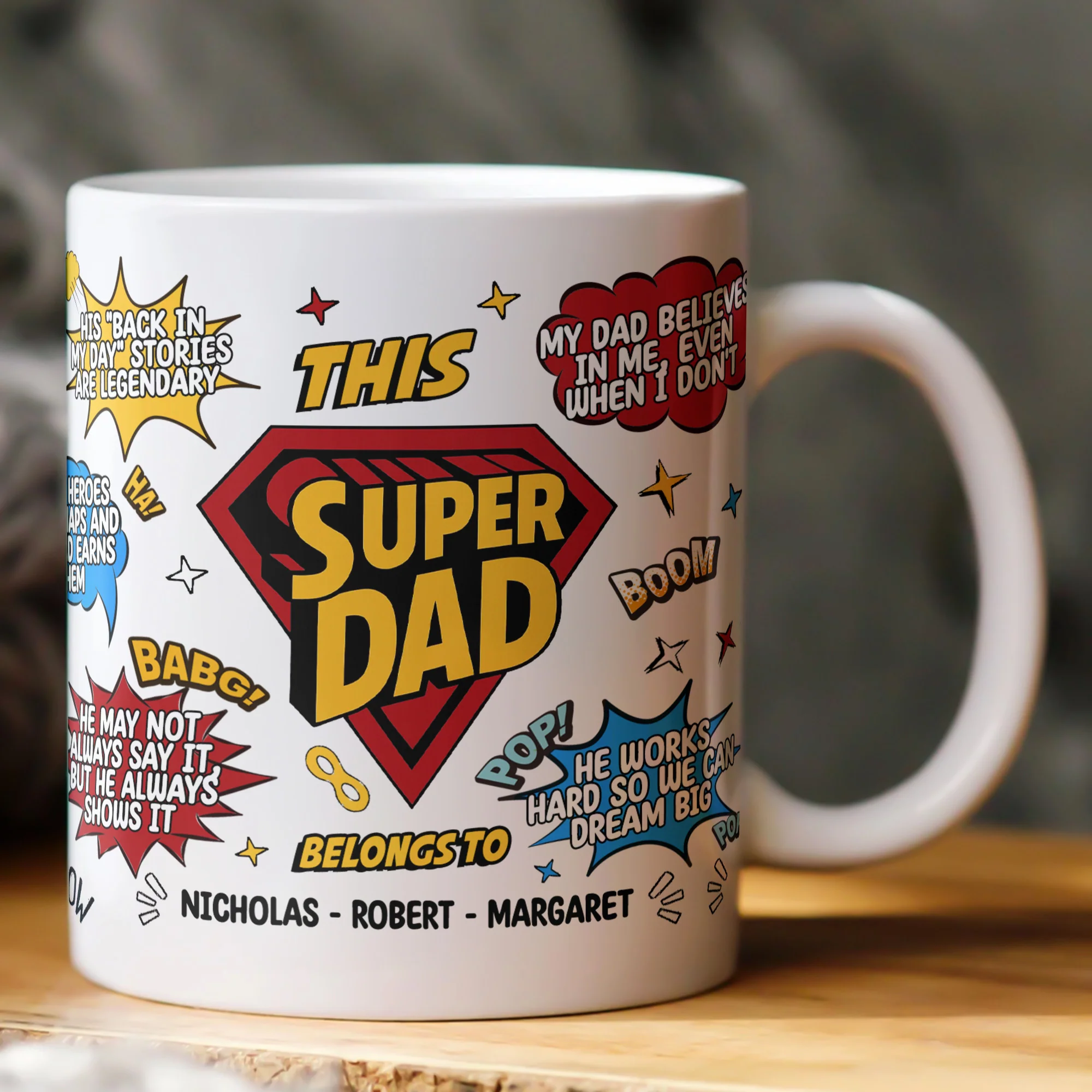 My Dad Is Stronger Than Any Superhero - Personalized Mug - Image 2
