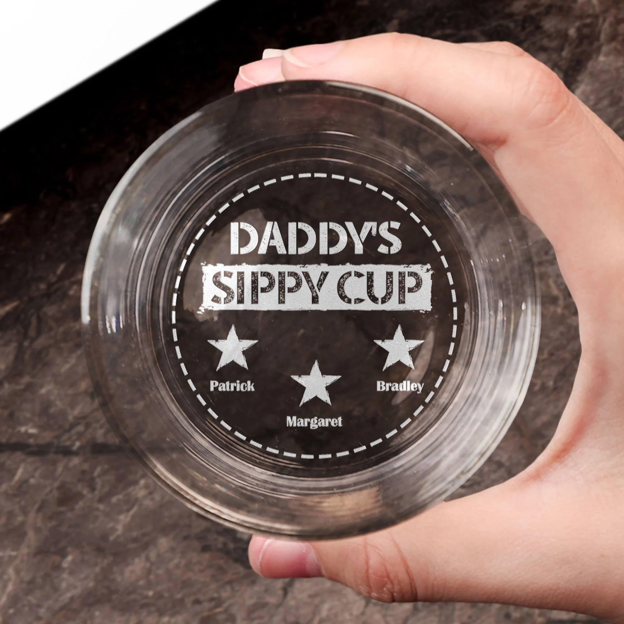 My Daddy's Sippy Cup - Personalized Engraved Whiskey Glass - Image 4