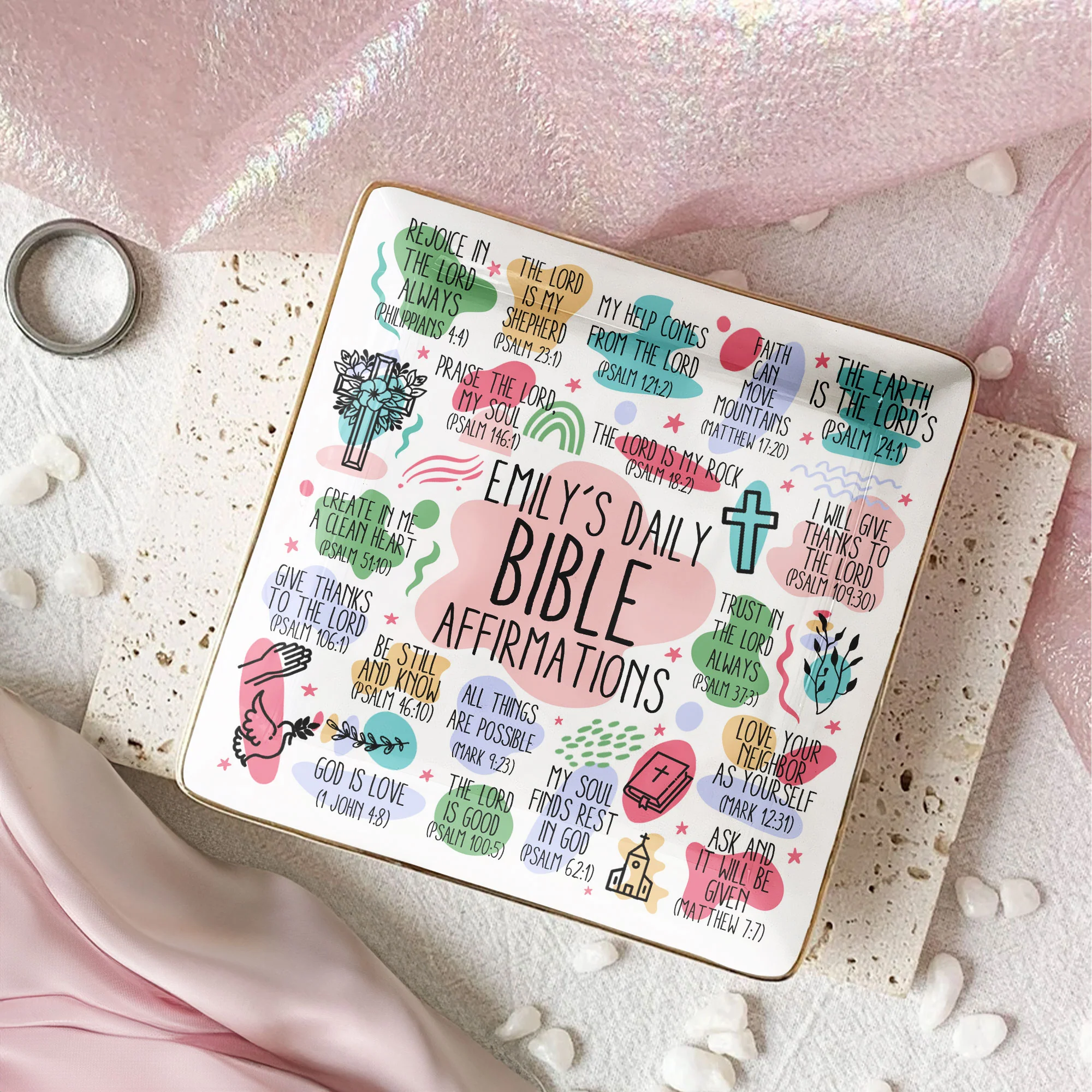 My Daily Bible Affirmations - Personalized Jewelry Dish - Image 2