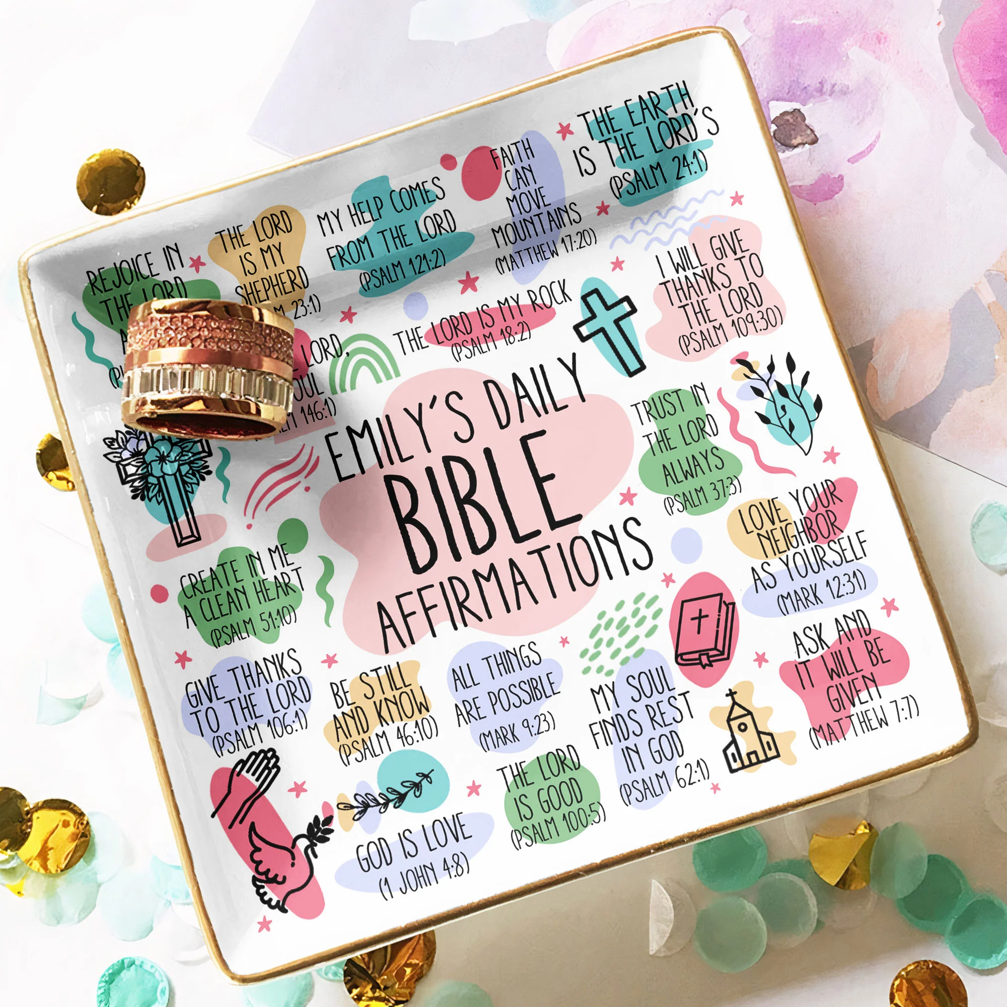 My Daily Bible Affirmations - Personalized Jewelry Dish - Image 4