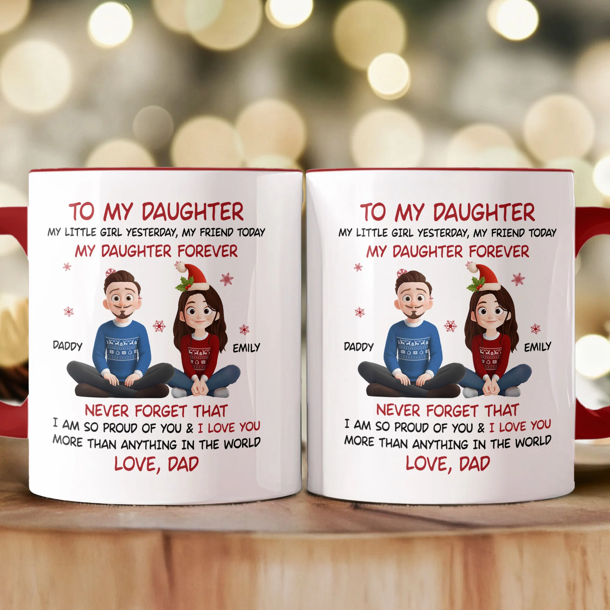 My Daughter Forever - Personalized Accent Mug - Image 2