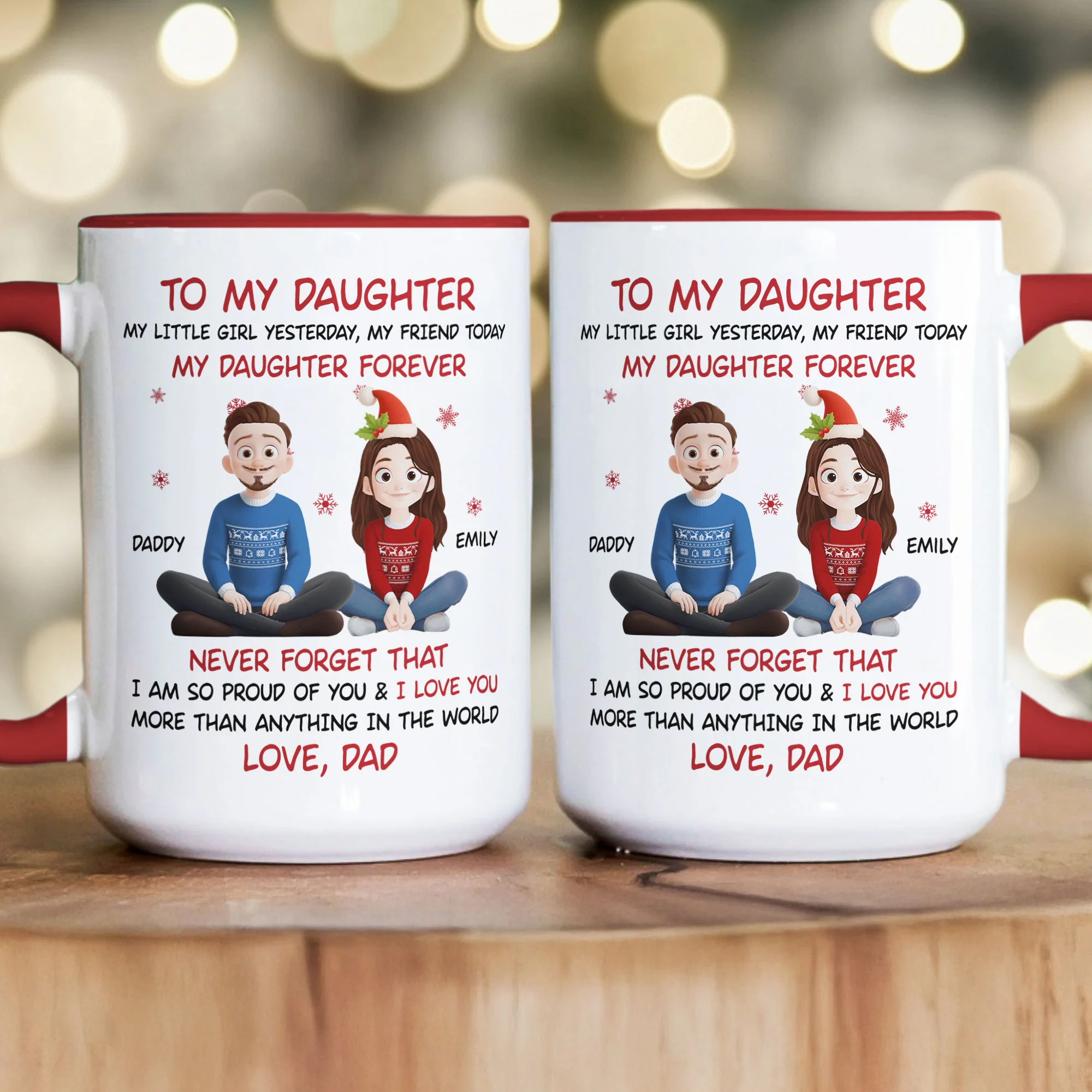 My Daughter Forever - Personalized Accent Mug - Image 3