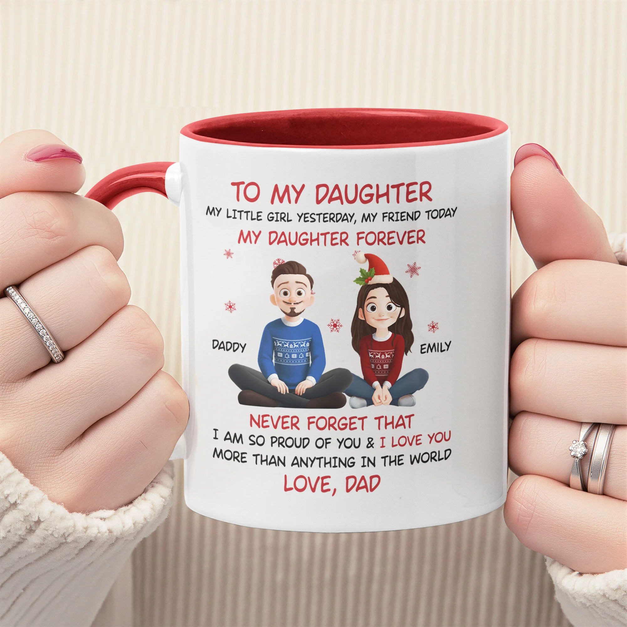 My Daughter Forever - Personalized Accent Mug - Image 5