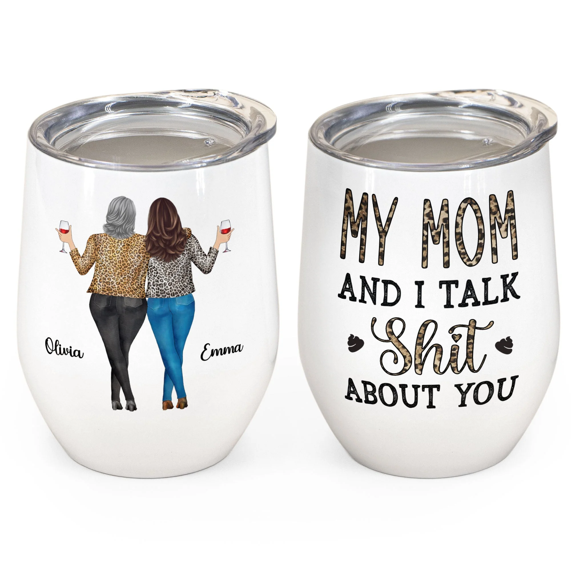 My Daughter & I Talk About You - Personalized Wine Tumbler - Gift For Mother, Daughter - Image 5