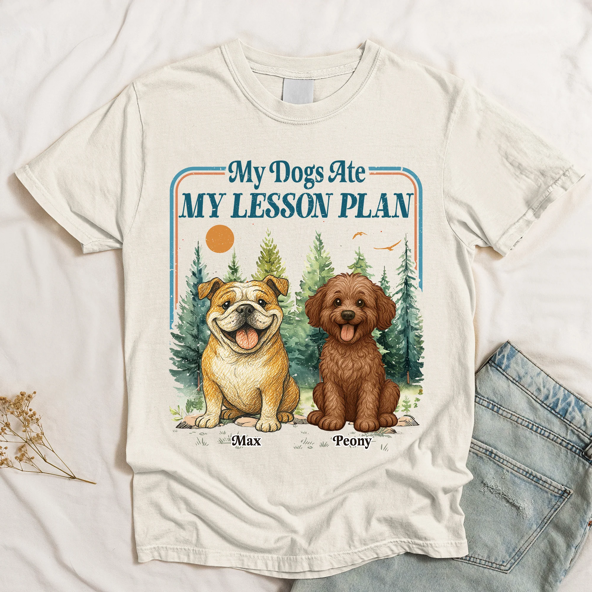 My Dog Ate My Lesson Plan Teacher Funny - Personalized Shirt - Image 2