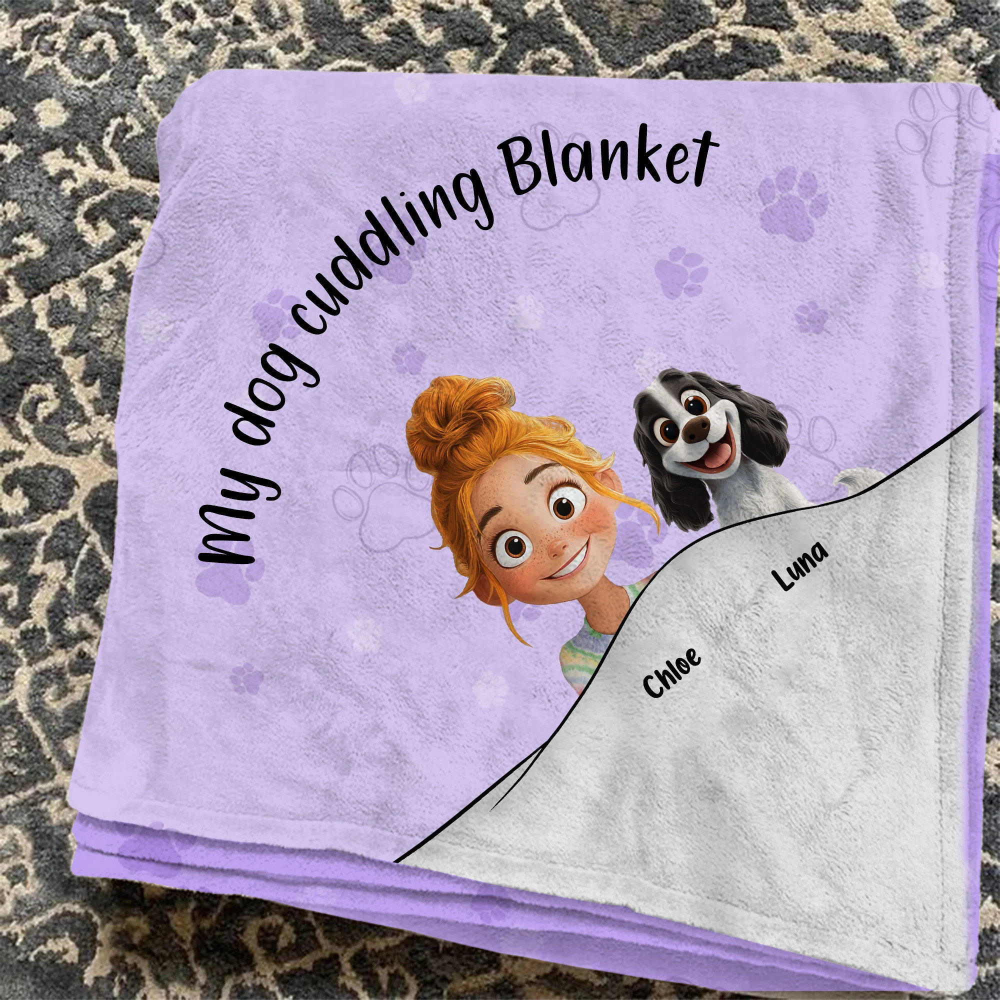 My Dog Cuddling Blanket - Personalized Blanket - Image 3