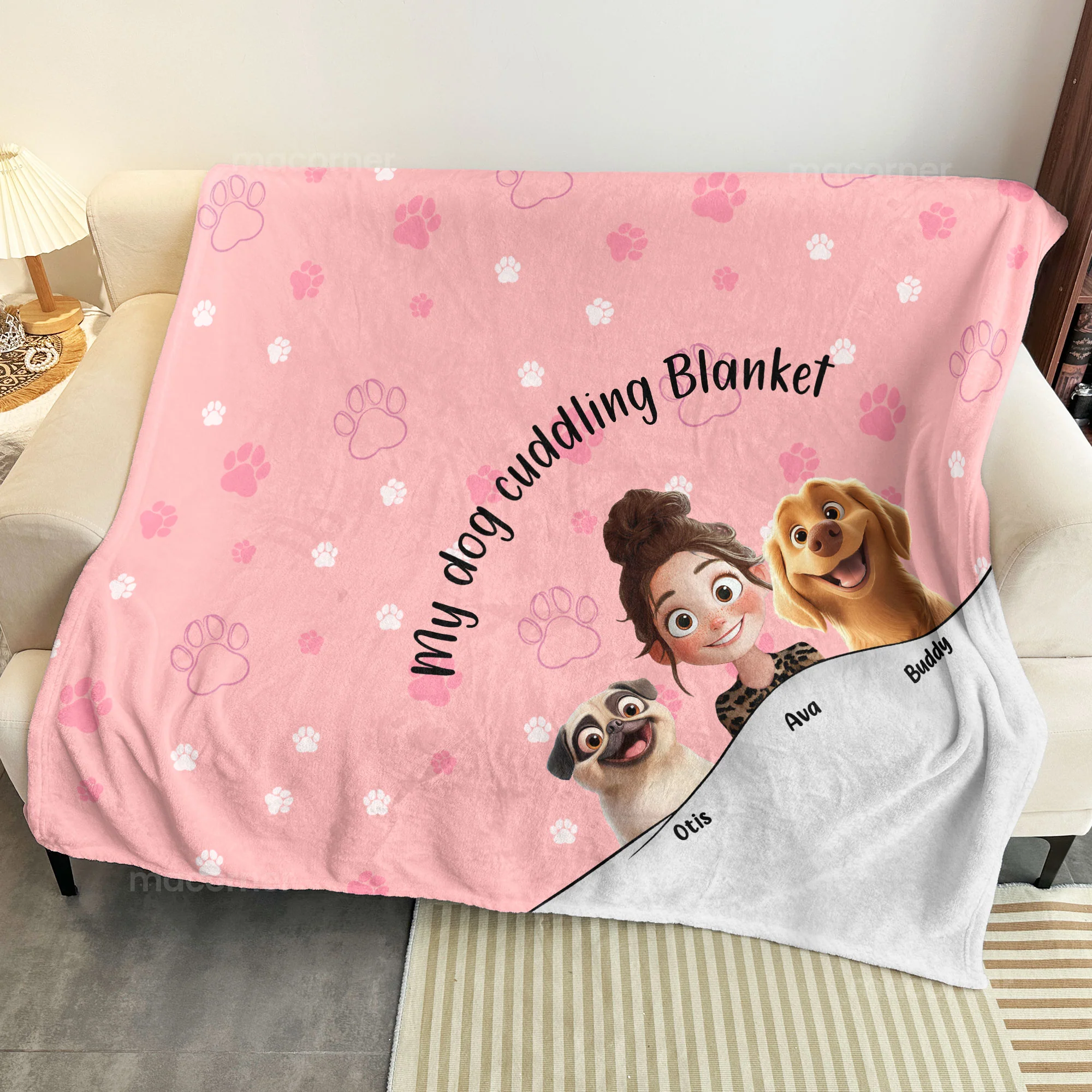 My Dog Cuddling Blanket - Personalized Blanket - Image 5