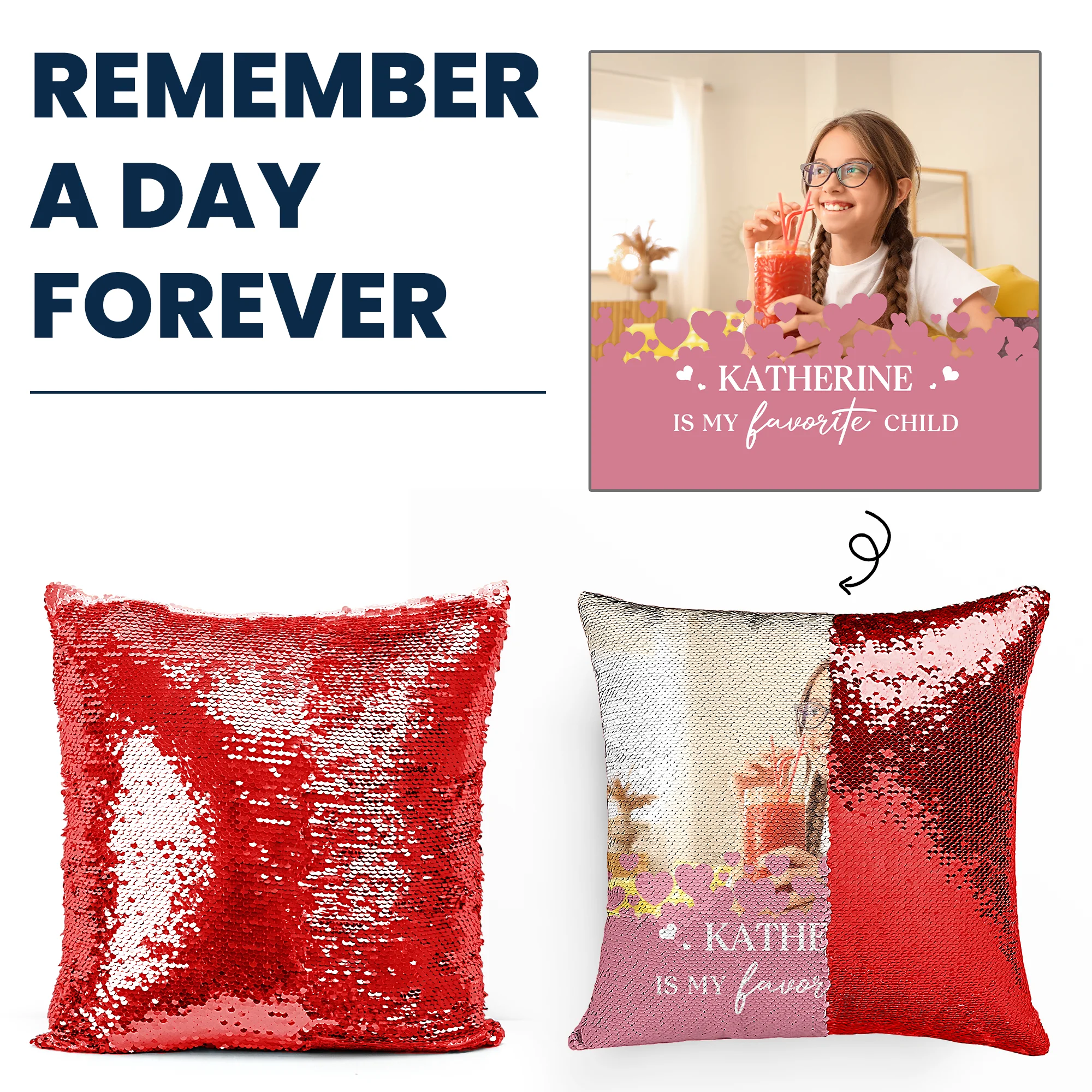 My Favorite Child - Custom Photo Sequin Pillow - Image 8