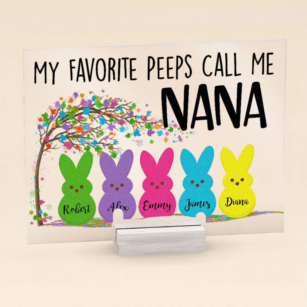 My Favorite Peeps Call Me Grandma - Personalized Acrylic Plaque - Easter Gift For Grandma, Nana, Gigi, Grandparents, Grandpa - Image 3