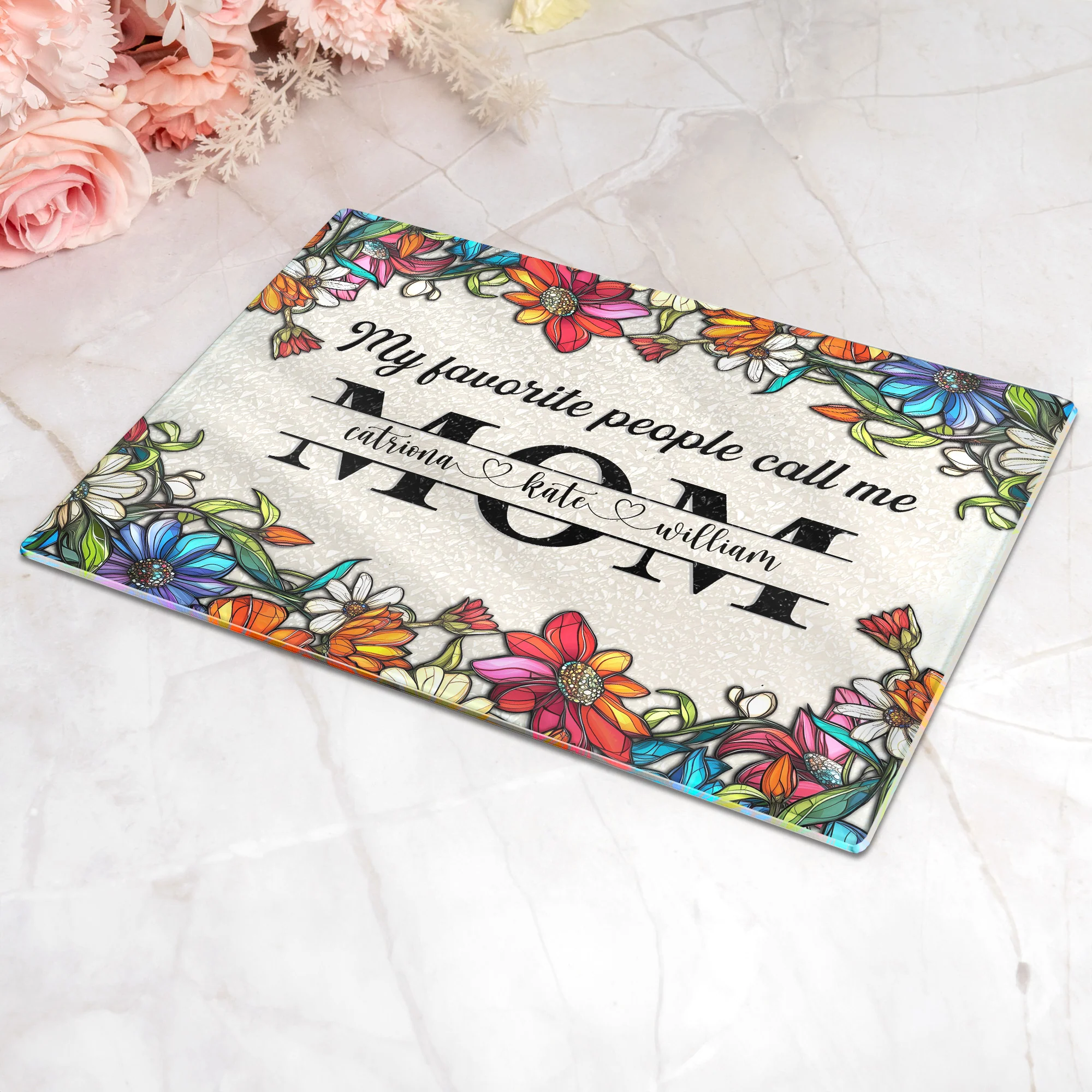 My Favorite People Call Me - Personalized Glass Cutting Board - Image 2