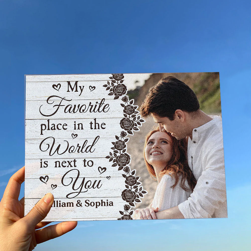 My Favorite Place In The World Is Next To You - Personalized Acrylic Photo Plaque - Image 4