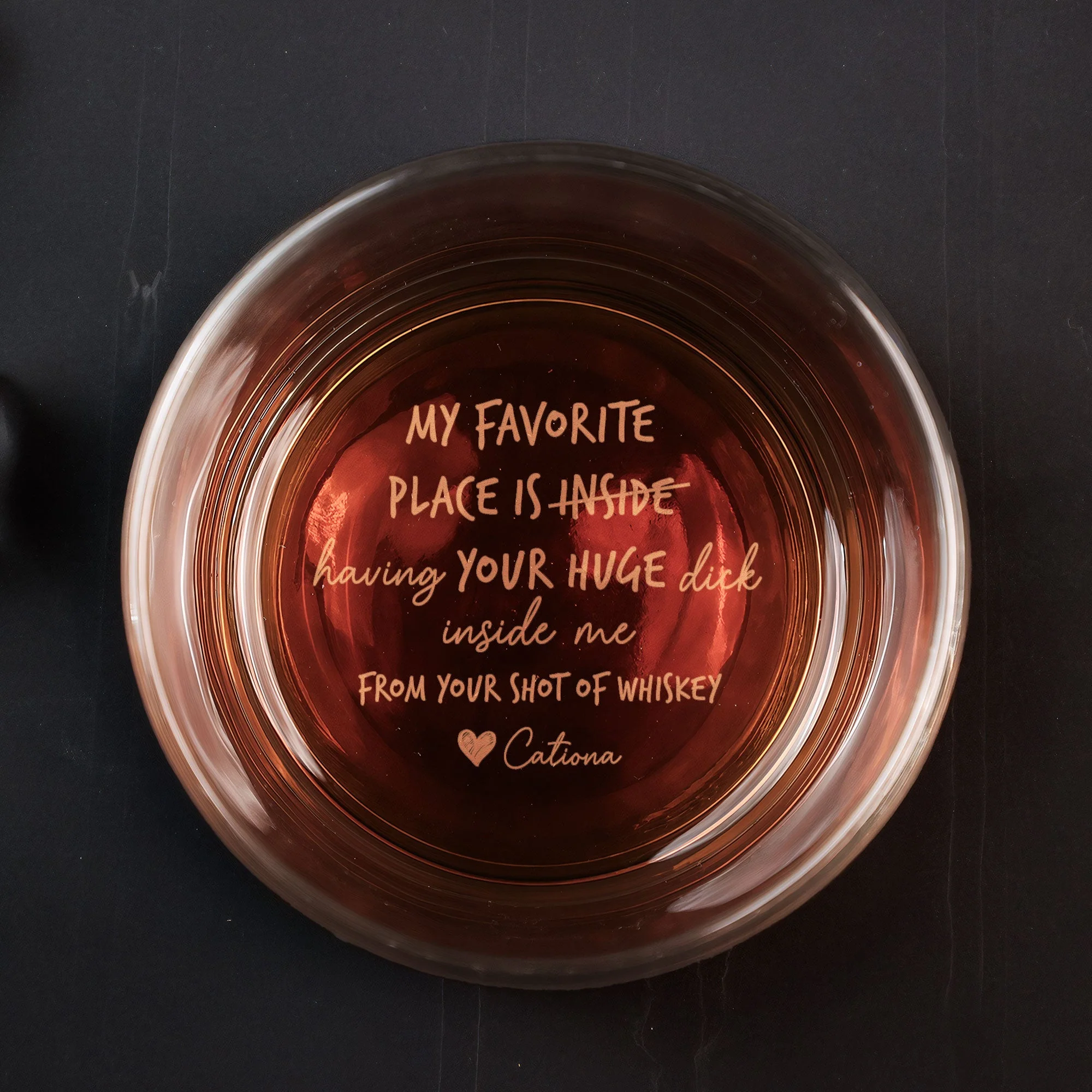 My Favorite Place Is Having Your Inside - Personalized Engraved Whiskey Glass - Image 2